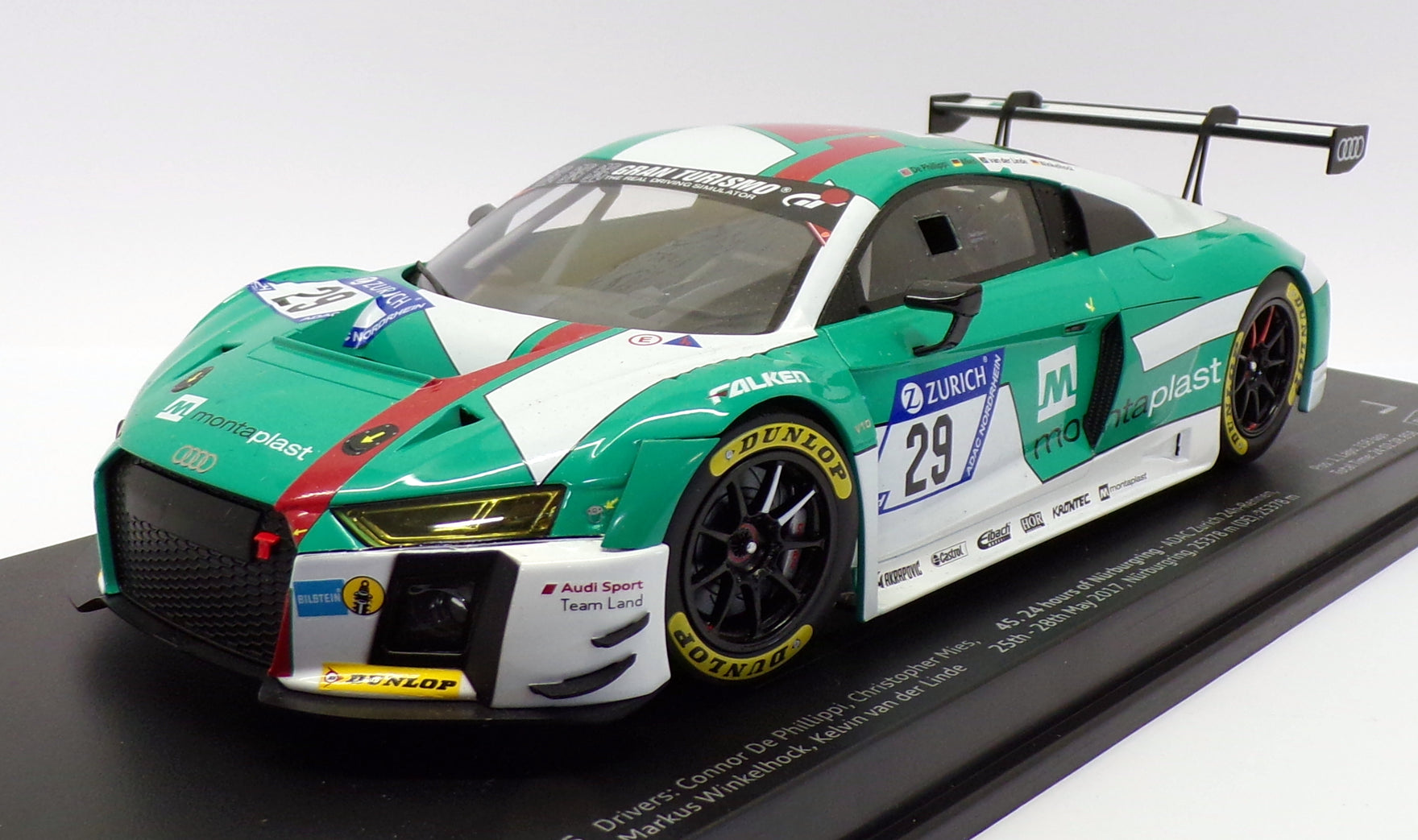 Paragon 1:18 Audi R8 LMS: Montaplast / Land-Motorsports #29 (DE) 2017 24 Hours Nurburgring:1st PA-88110