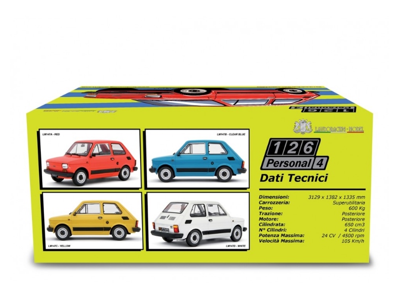 LAUDORACING 1:18 FIAT 126 PERSONAL 4 1976 RED
