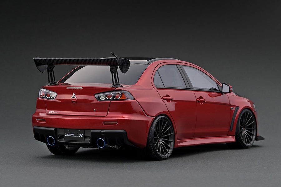 Ignition Model 1:18 Mitsubishi Lancer Evolution X (CZ4A) Red Metallic with Carbon Bonnet & GT Wing