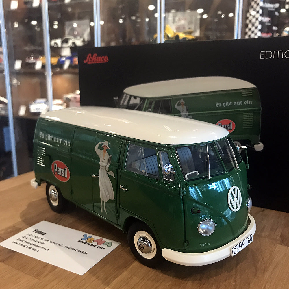 Schuco 1:18 Volkswagen T1b transporter Persil Year 1959-63 green 450036600