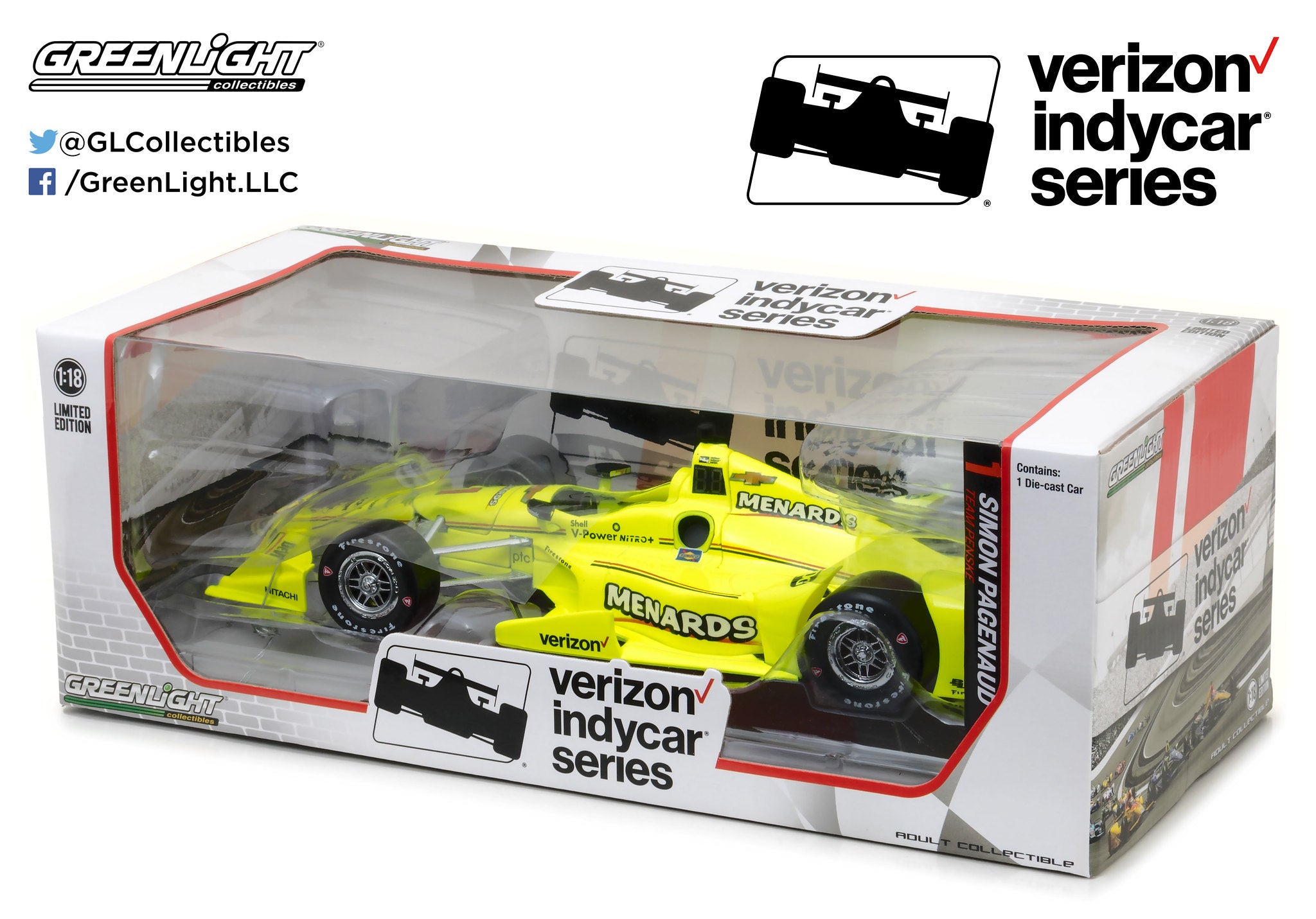 GreenLight 1:18 2017 Indycar Series #1 Simon Pagenaud / Penske Racing, Menards 11004
