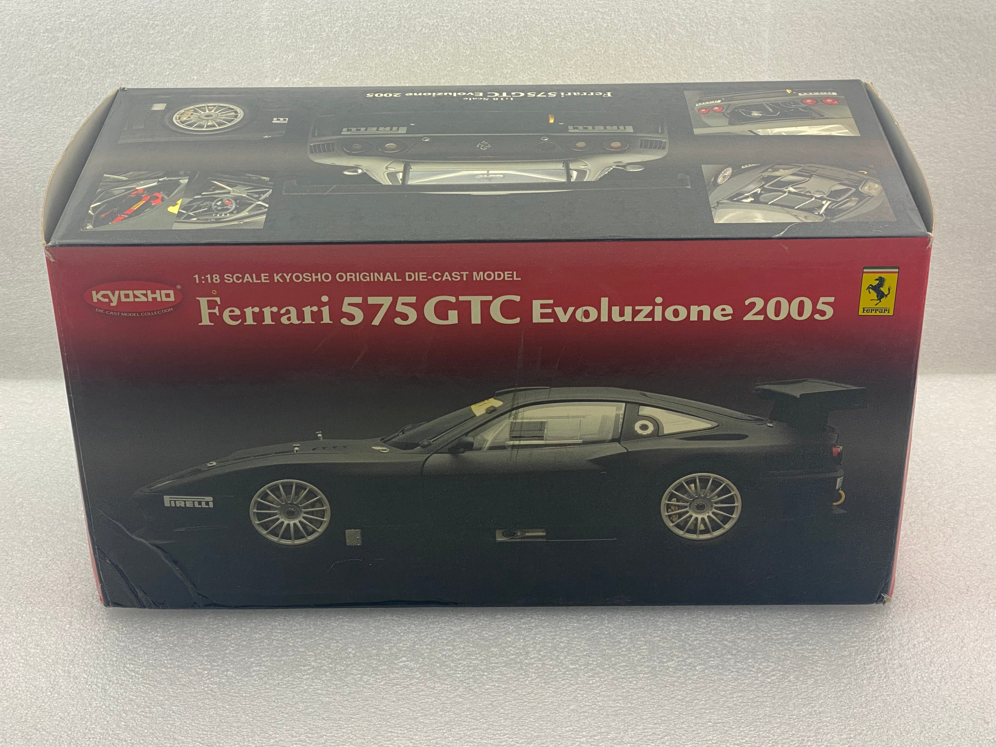 Kyosho 1:18 Ferrari 575 GTC Evoluzione 2005 Matt Black 08392A (Clearance Final Sale)