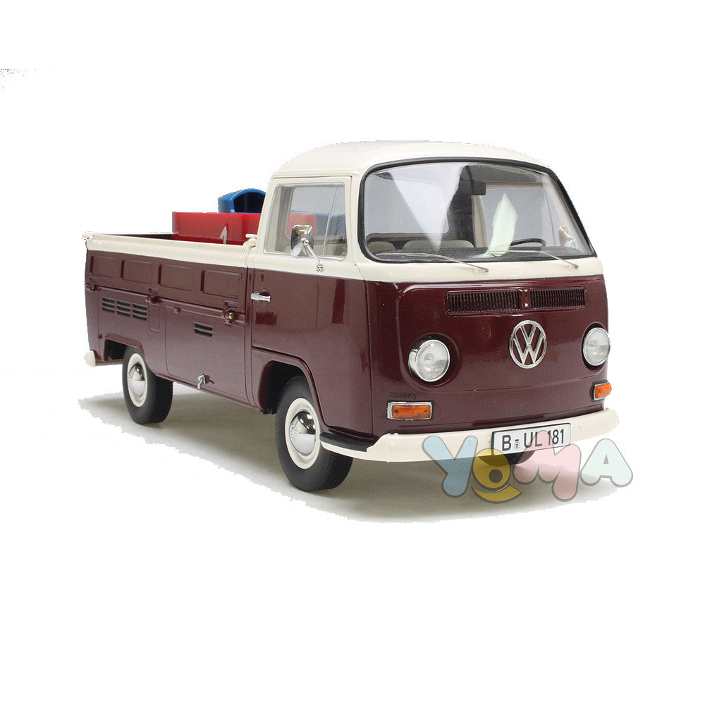 Schuco 1:18 Volkswagen T2A Platform truck with Soap Boxes white / red / blue 450018200