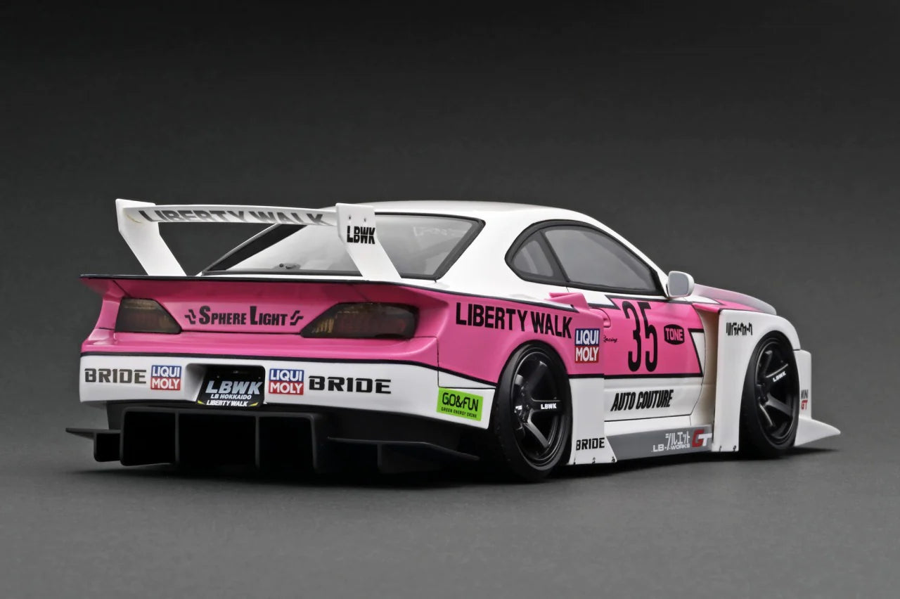 *PREORDER* Ignition Model 1:18 Nissan Silvia (S15) LBWK Super Silhouette in White / Pink
