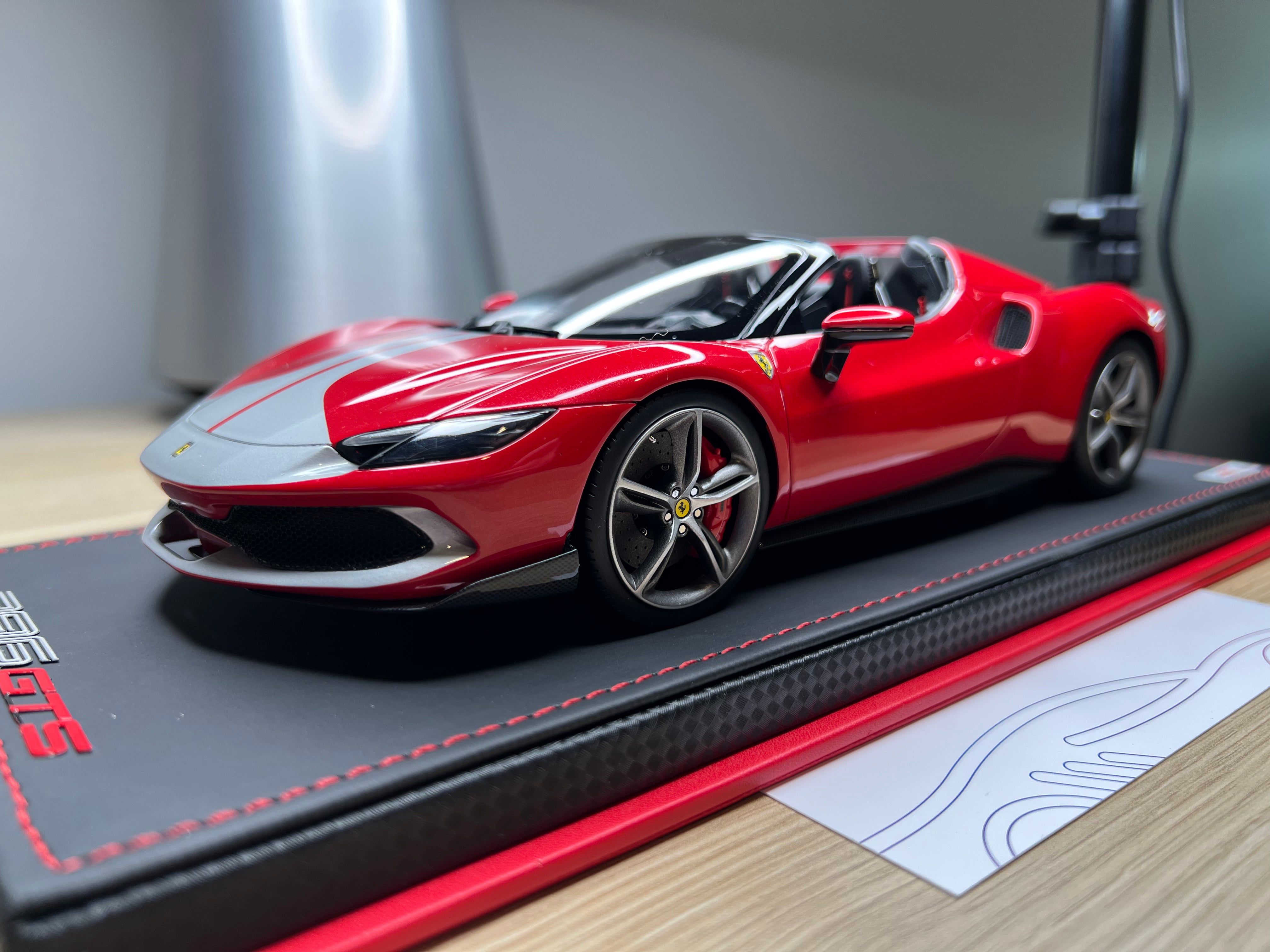 Ferrari 296 GTS - Rosso Imola with Assetto Fiorano in Argento Nurburgring - 1:18