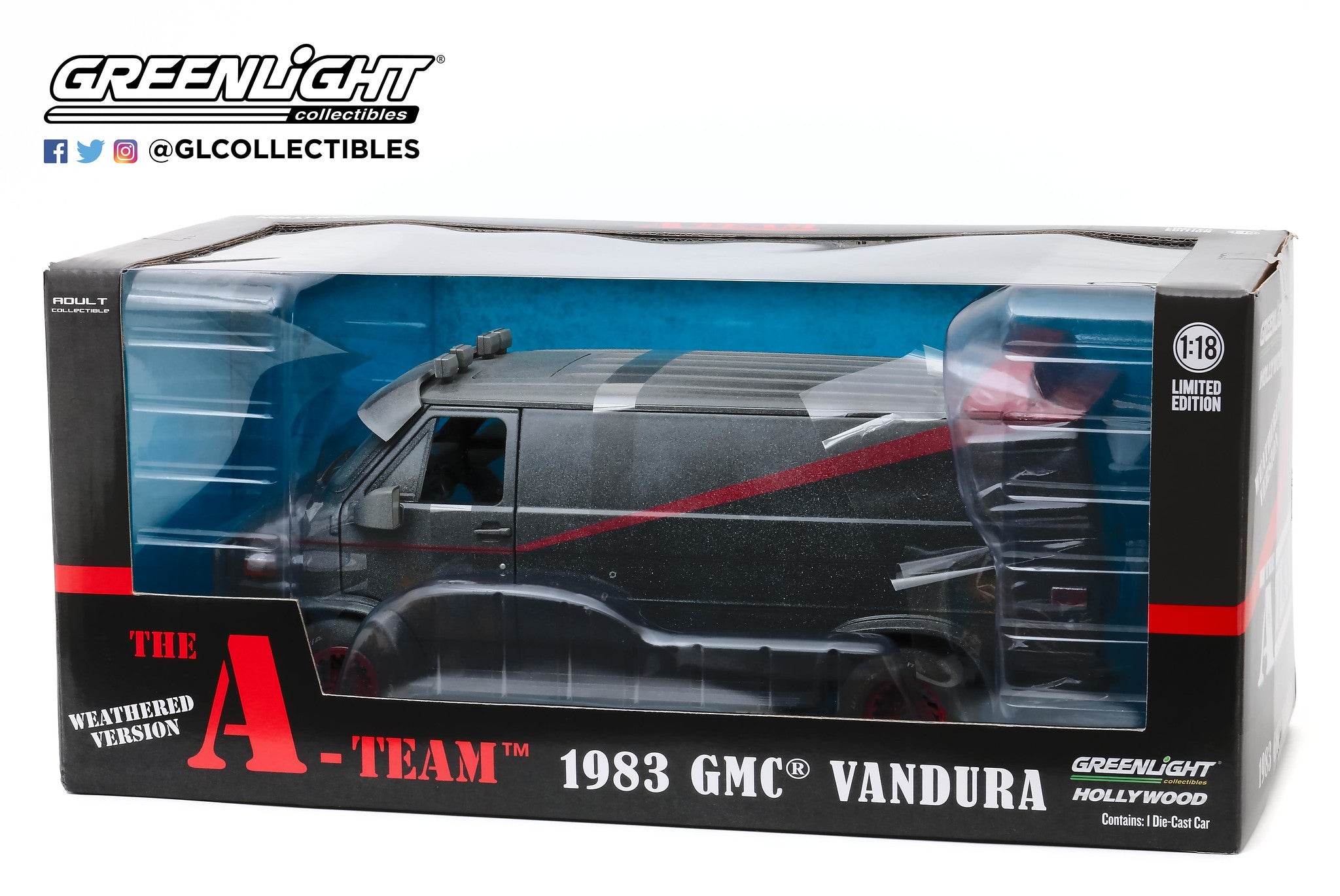 GreenLight 1:18 The A-Team (1983-87 TV Series) - 1983 GMC Vandura (Weathered Version with Bullet Holes) 13567