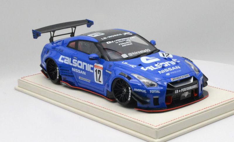 One Model 1:18 Nissan GT-R (R35) LBWK Type 2 Calsonic Version