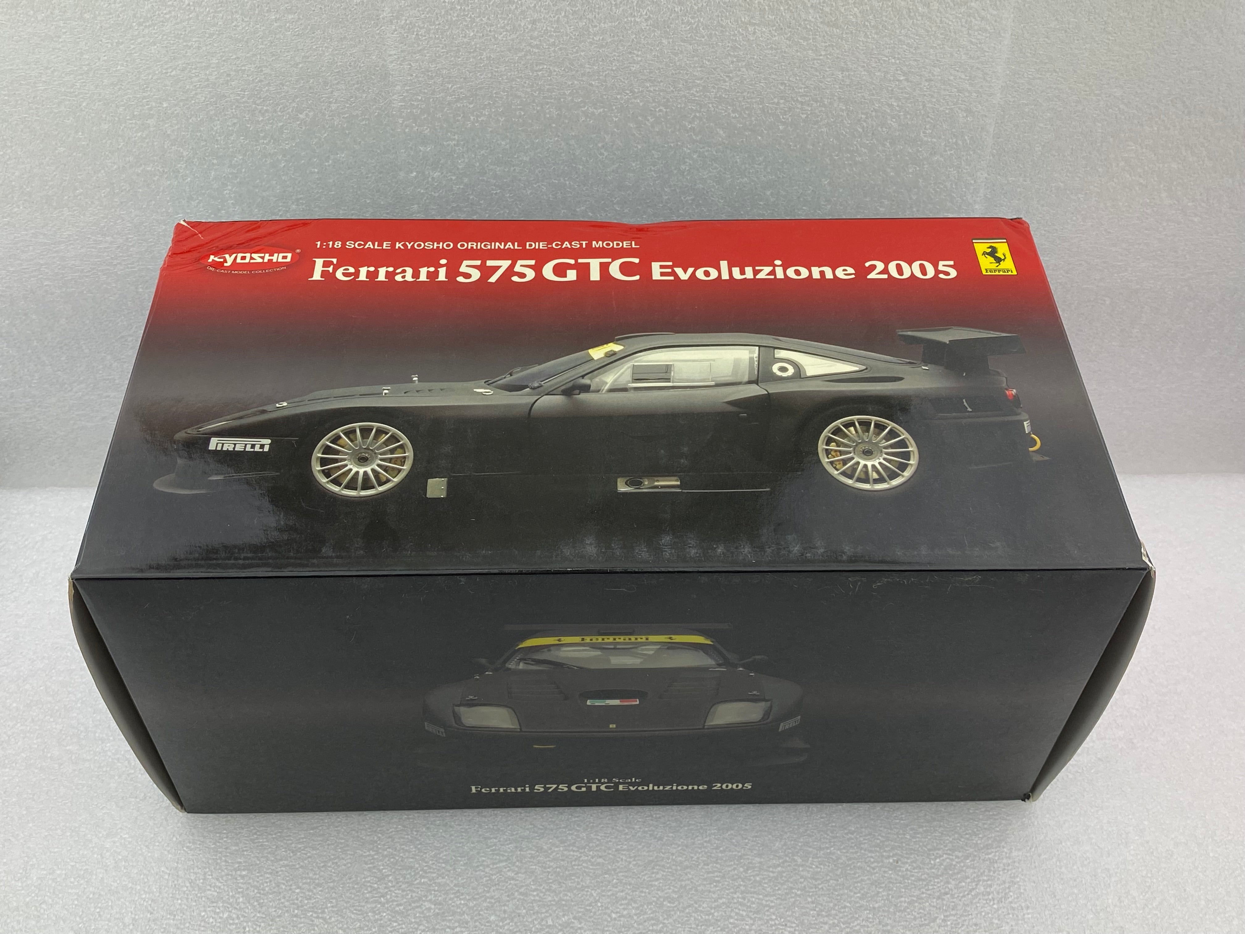 Kyosho 1:18 Ferrari 575 GTC Evoluzione 2005 Matt Black 08392A (Clearance Final Sale)