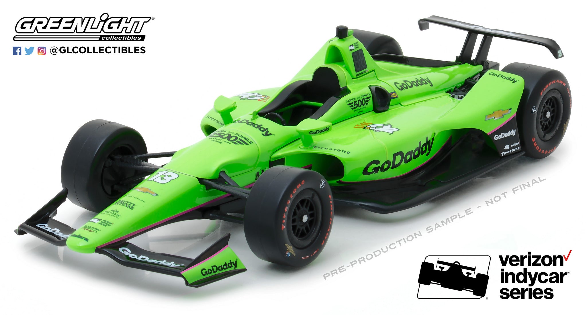 GreenLight IndyCar Series 1:18 2018 #13 Danica Patrick / Ed Carpenter Racing, Go Daddy 11044