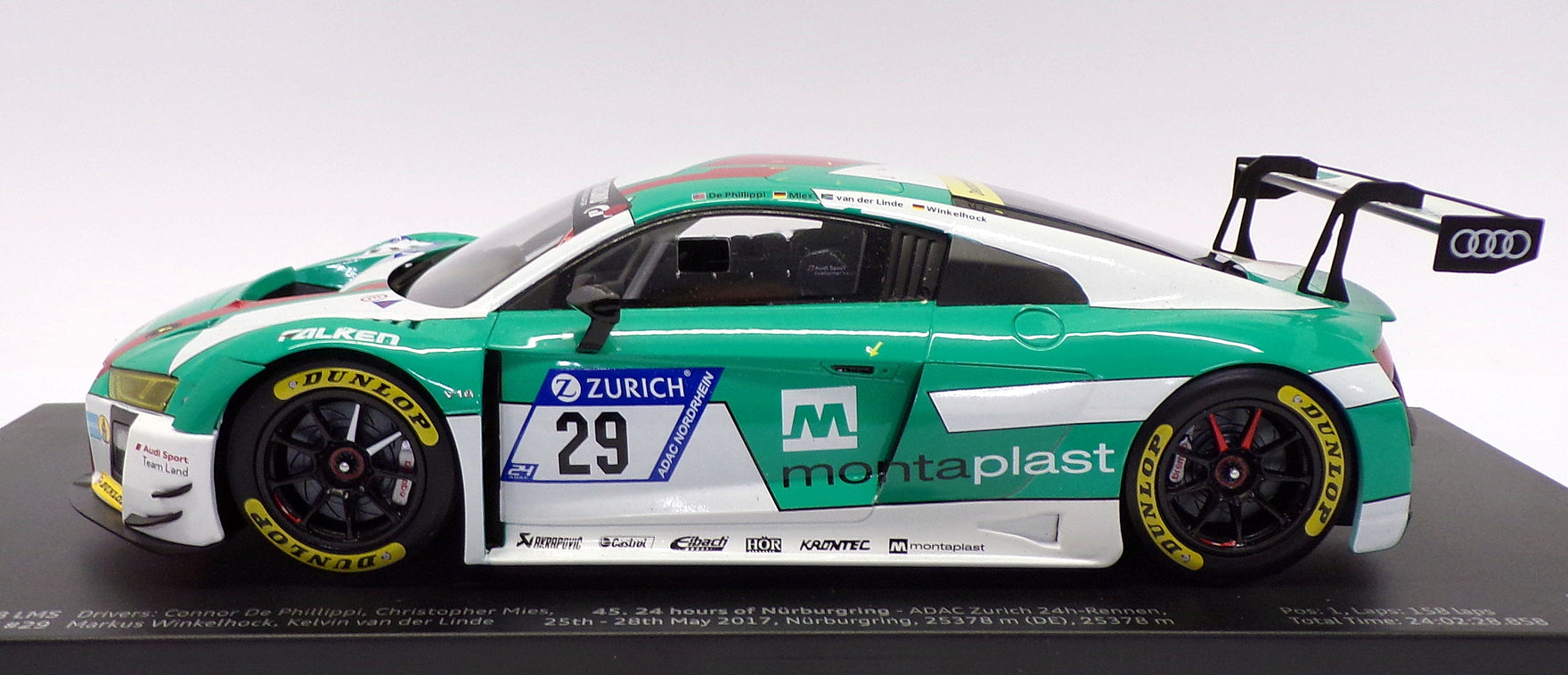 Paragon 1:18 Audi R8 LMS: Montaplast / Land-Motorsports #29 (DE) 2017 24 Hours Nurburgring:1st PA-88110
