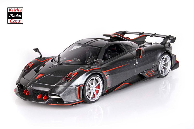 [1/18 Scale] Pagani Imola in Metallic Dark Grey with Orange Accents by BBR Models