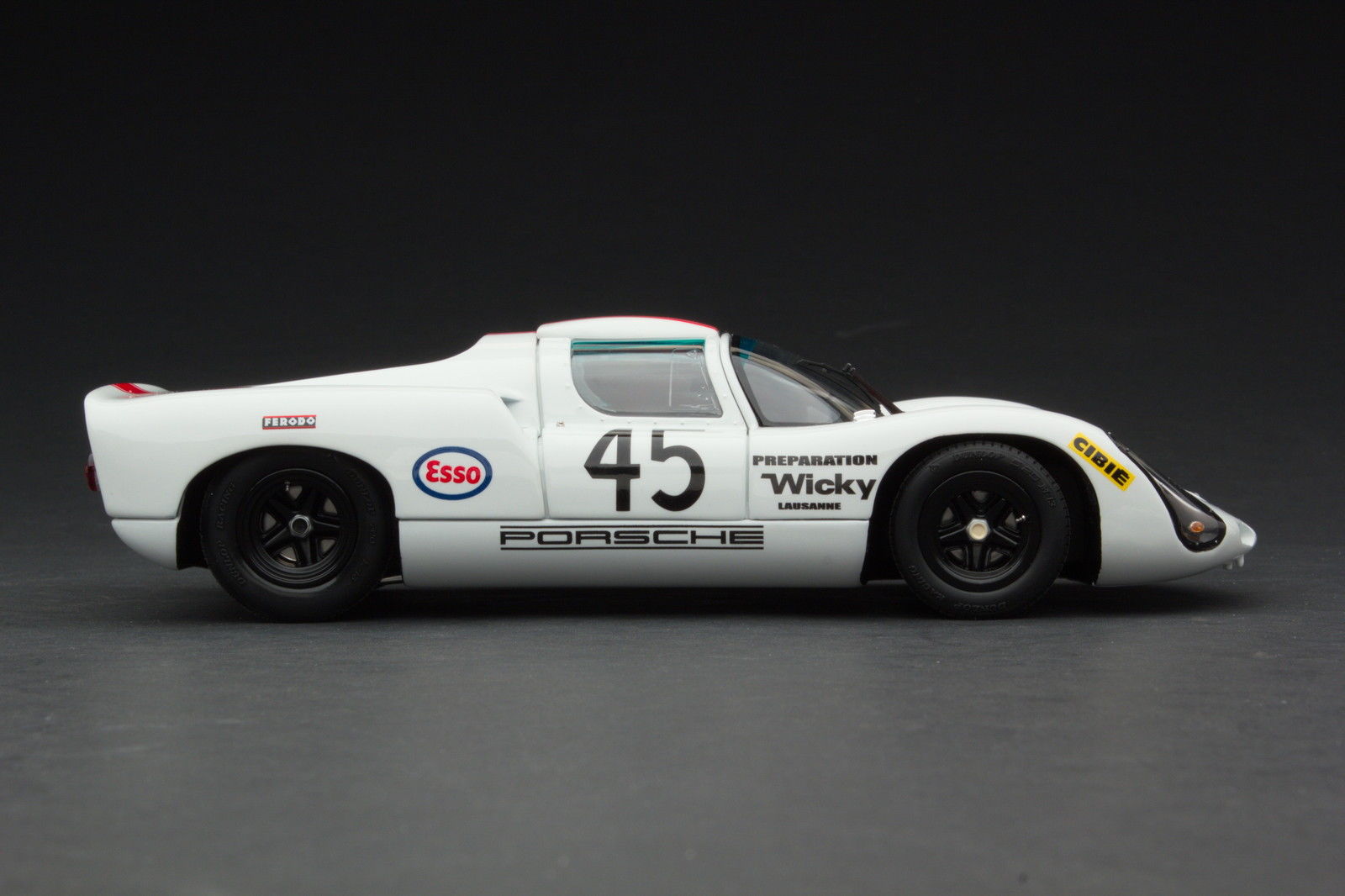 EXOTO 1:18 1968 Porsche 910 #45 Le Mans 24 Hours Jean-Pierre Hanrioud, André Wicky MTB00062B