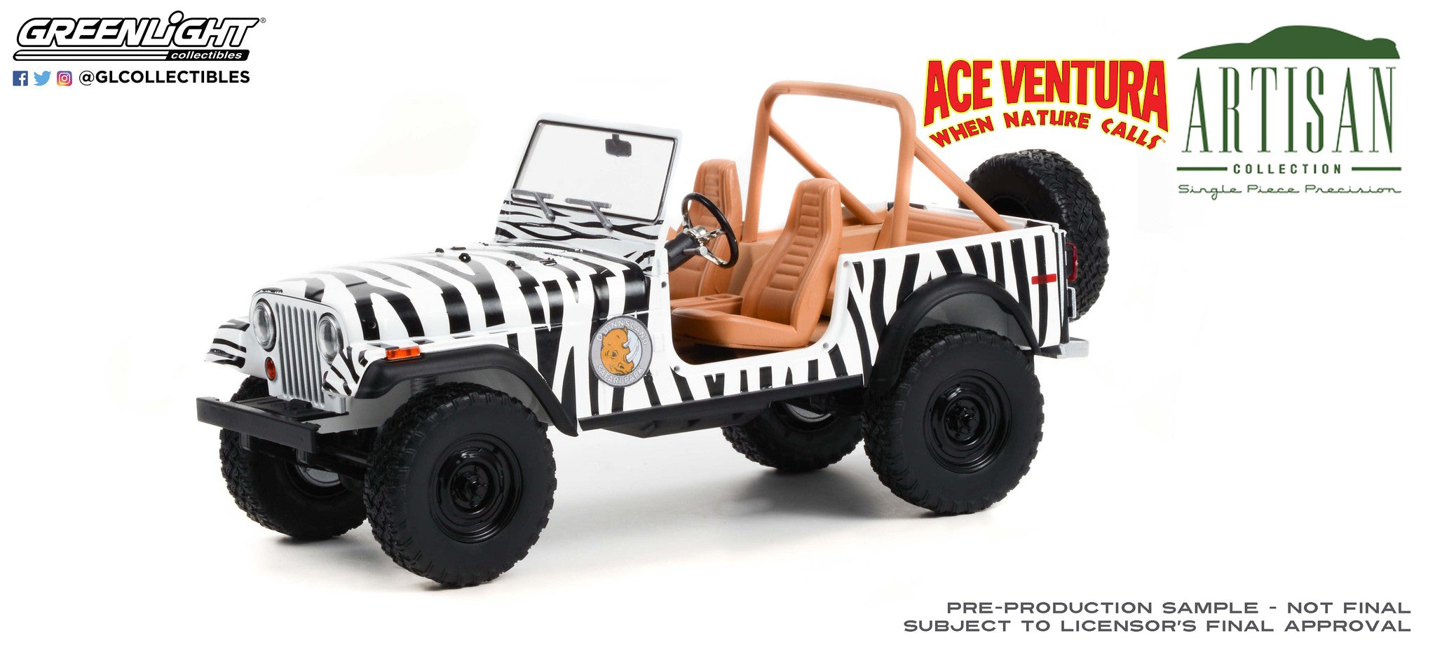 GreenLight 1:18 Artisan Collection - Ace Ventura: When Nature Calls (1995) - 1976 Jeep CJ-7 19115