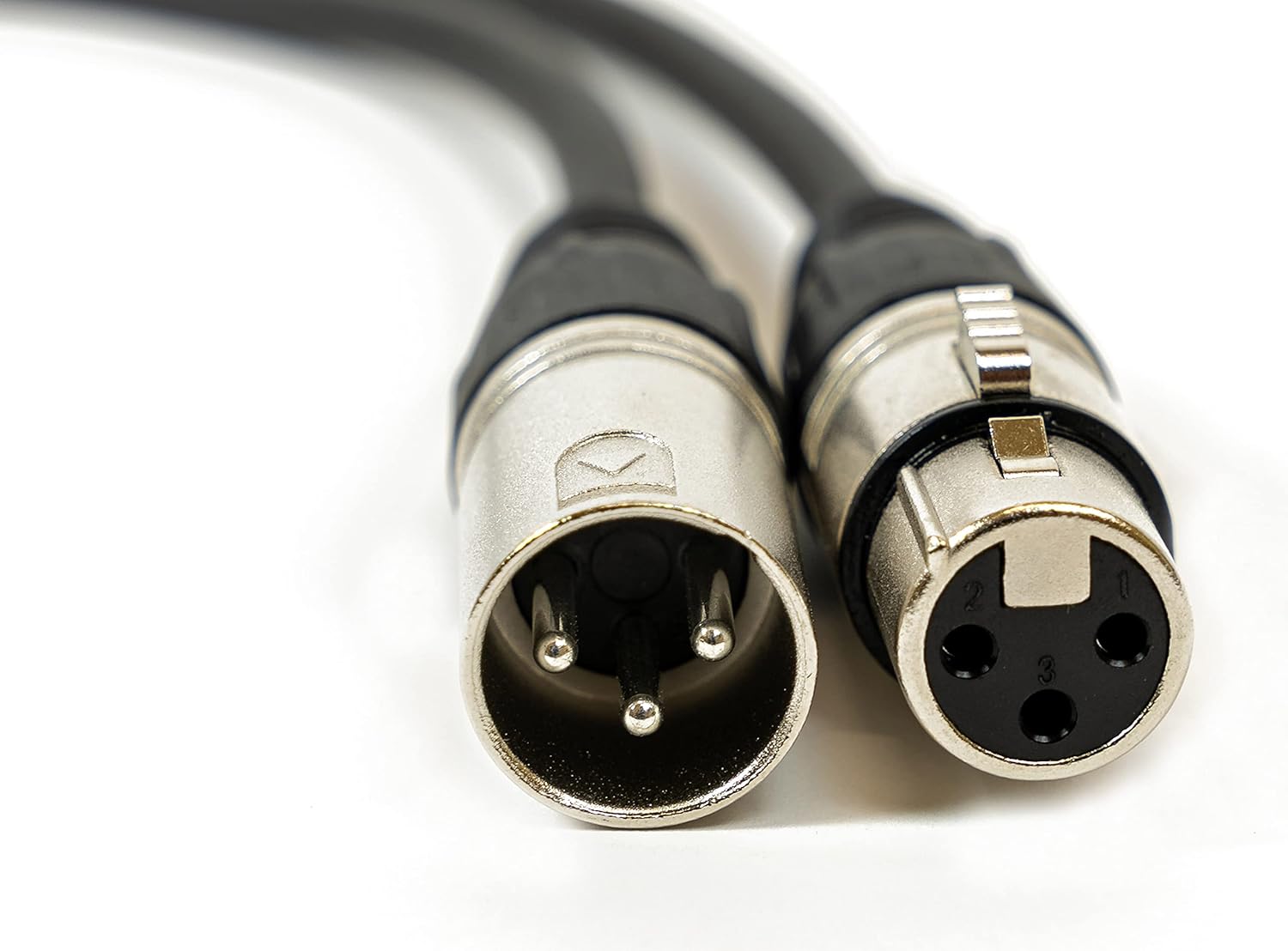 Gearlux DMX Cable, 3 Pin, Male to Female, 25 Feet - 2 Pack