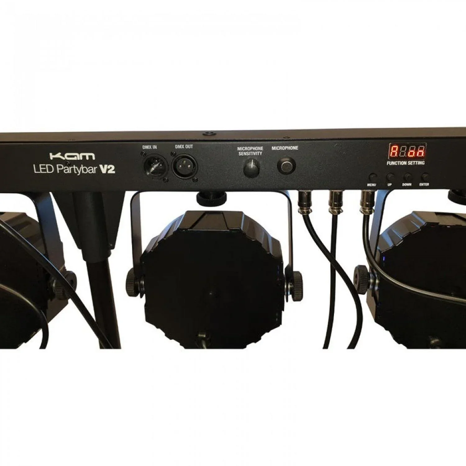 KAM LED PartyBar V2 Portable Lighting DJ Disco Bundle