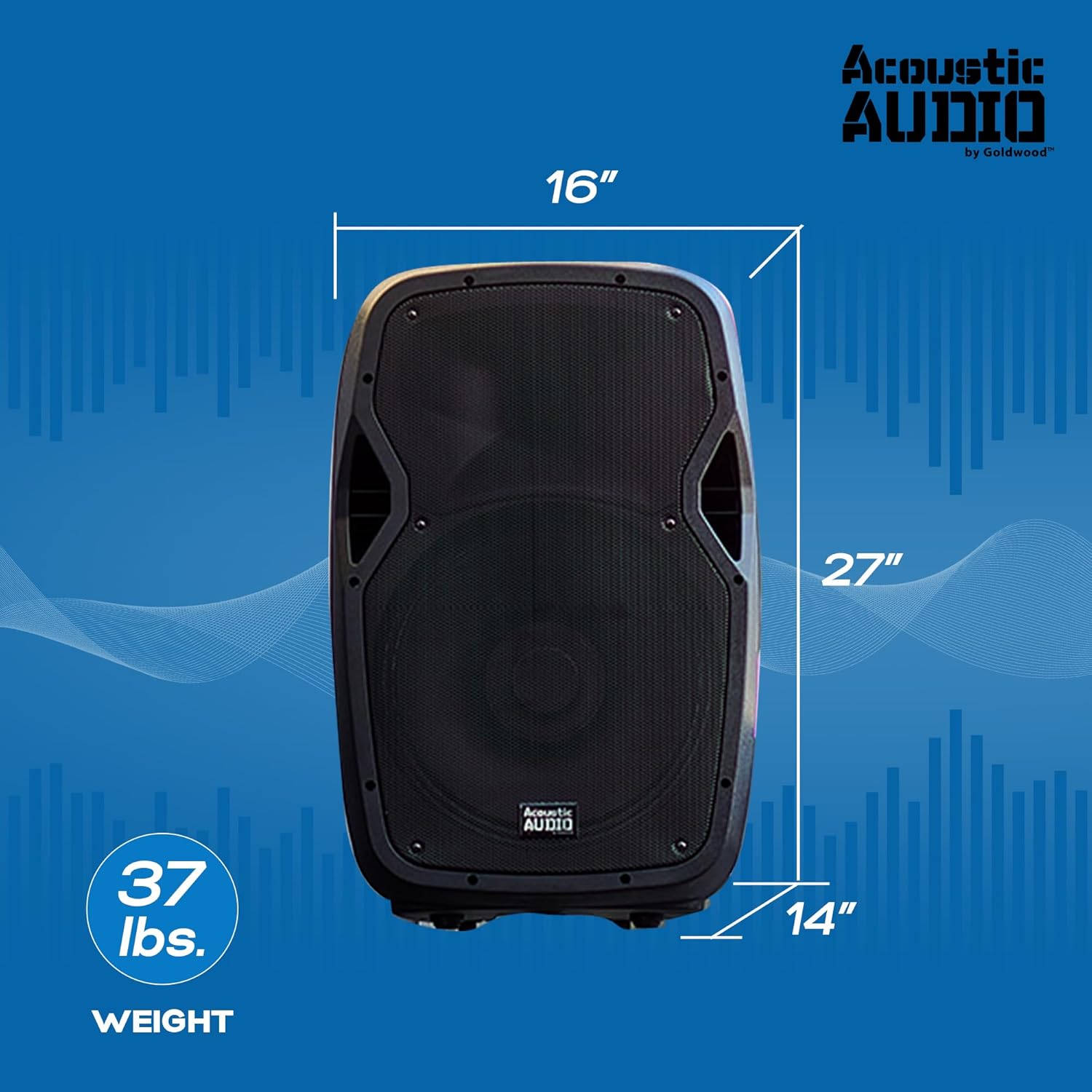 Acoustic Audio by Goldwood 1000W Bluetooth Speaker w/ Flashing LED, Large Plug-In PA System w/ Stand, Mic, & Remote for Karaoke, DJ, or Tailgate Party