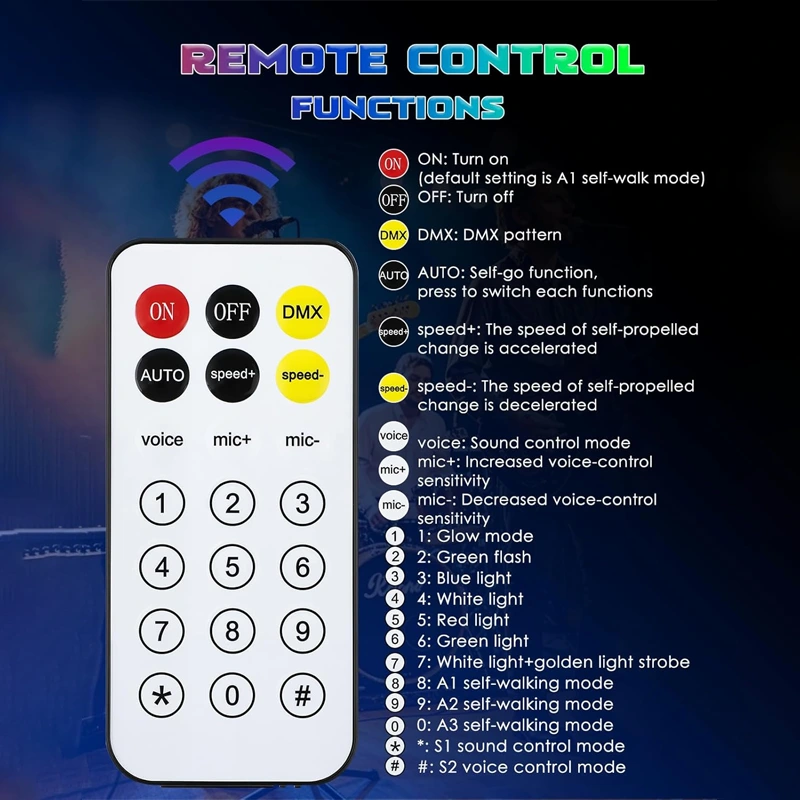 150W RGBW Moving Head DJ Light with 6 Arms, Sound-Activated DMX Bee-Eye Effect