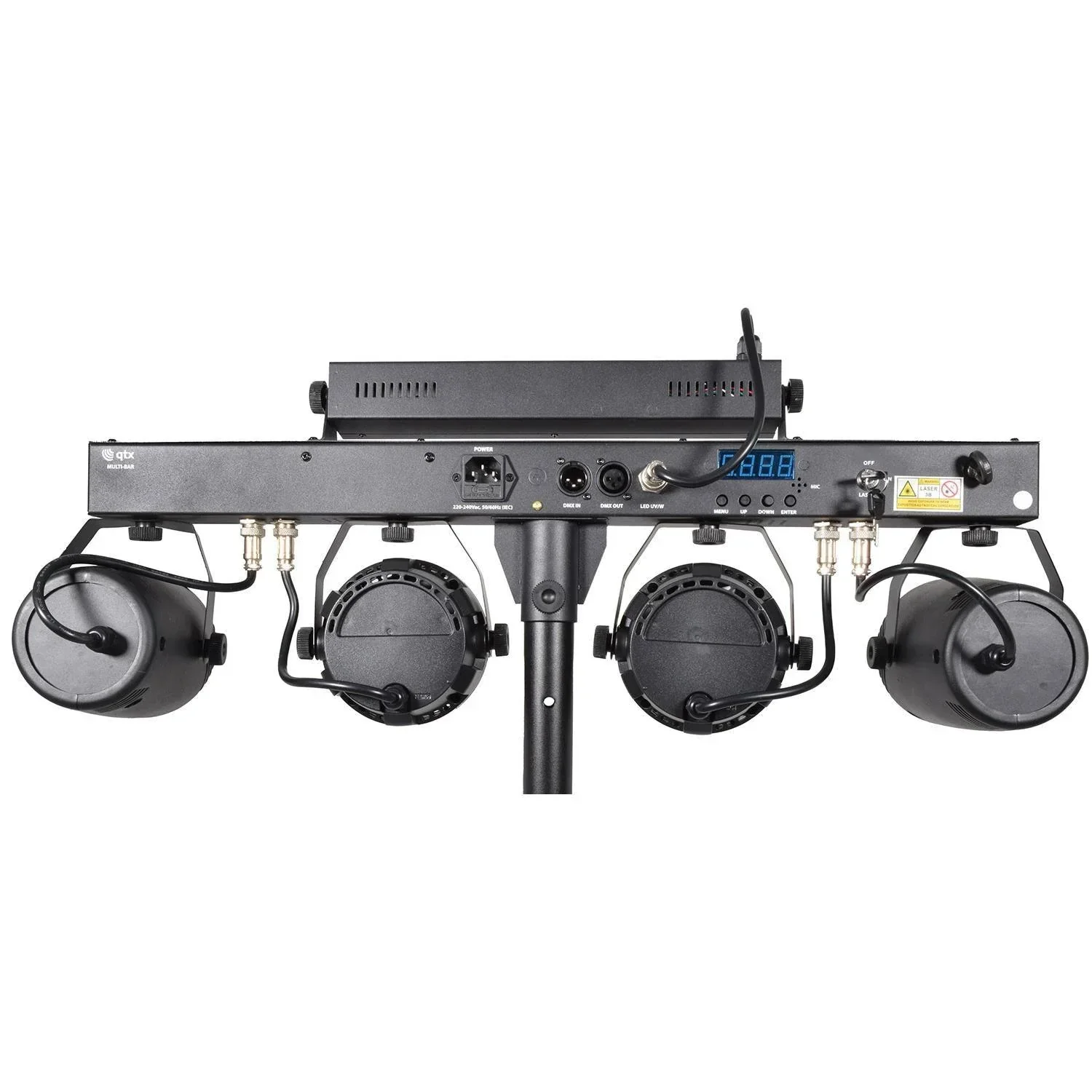 QTX Rechargeable Multi Bar Par Can UV Laser Strobe with Tripod, Remote and Carry Bag