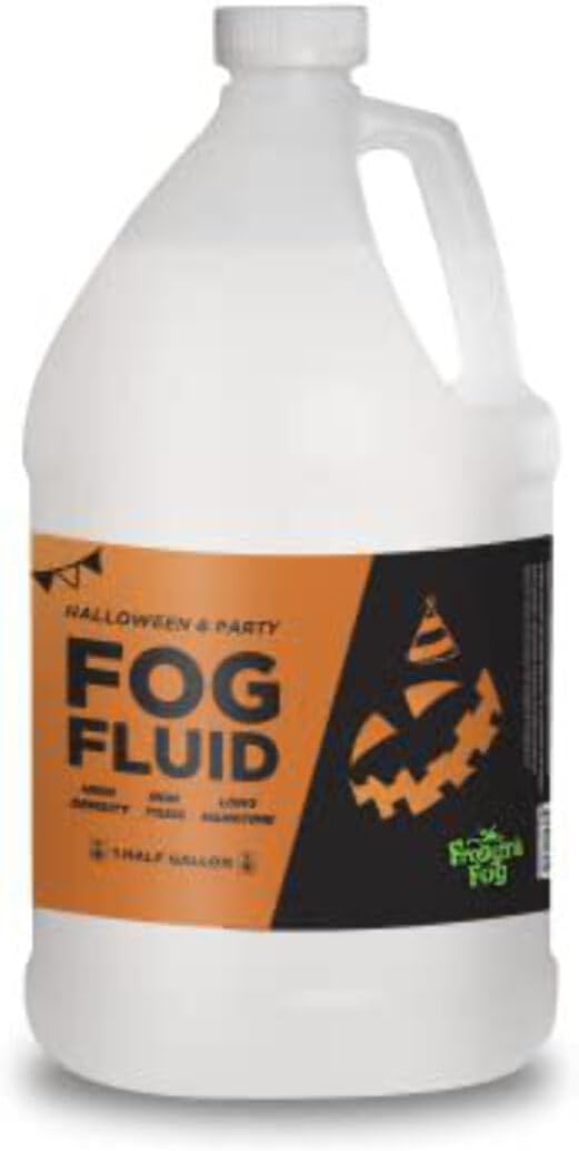 Froggy's Fog Halloween and Party Fog Fluid, High Output Long-Lasting Fog Juice for 400-1500 Watt Water-Based Fog Machines, Great for Pro & Home Haunters, Theatrical Effects, DJs, & More, Half Gallon