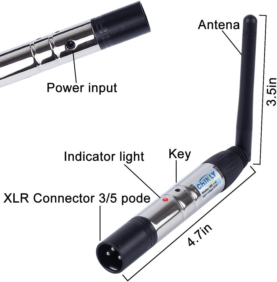 CHINLY DMX 512 DMX Dfi DJ 2.4G Wireless 1 Transmitter Controller for LED Stage Par Party Light