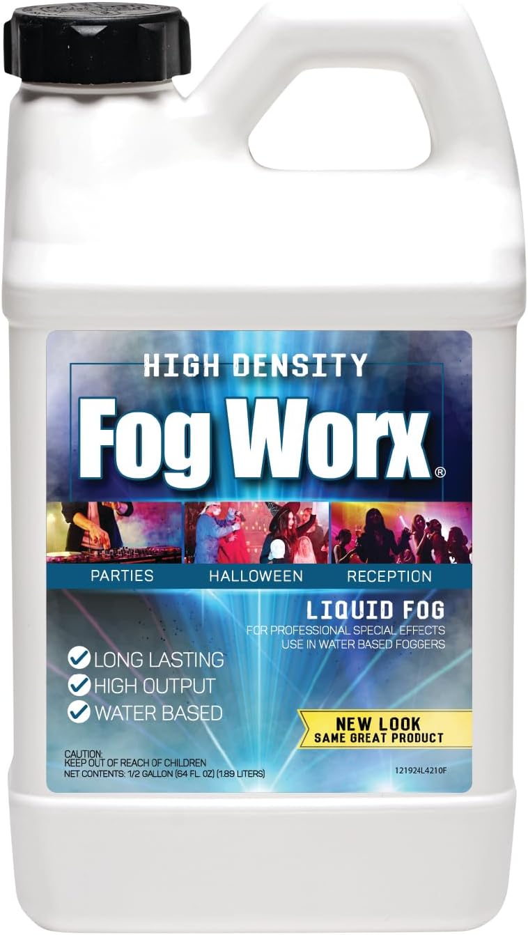 FogWorx Extreme High Density Fog Juice - Quart – 32 Fluid Ounces of Long Lasting, High Output, Odorless Water Based Machine Fluid for 400 to 1500 Watt Machines