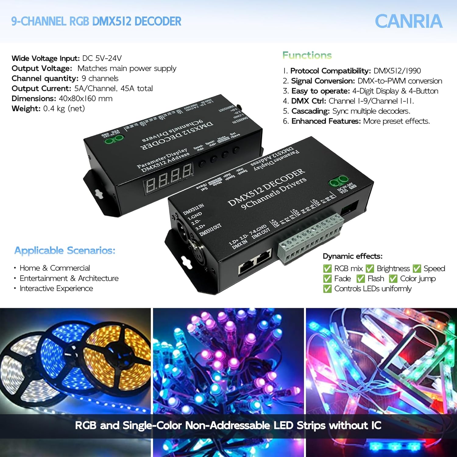 K8 ARTNET+DMX CONSOLE LED CONTROLLER, Suitable for SPI and DMX512 LED Light, Online Offline, Addressable Programmable, 1G SD Card With 96 Program Modes and Offline Software.