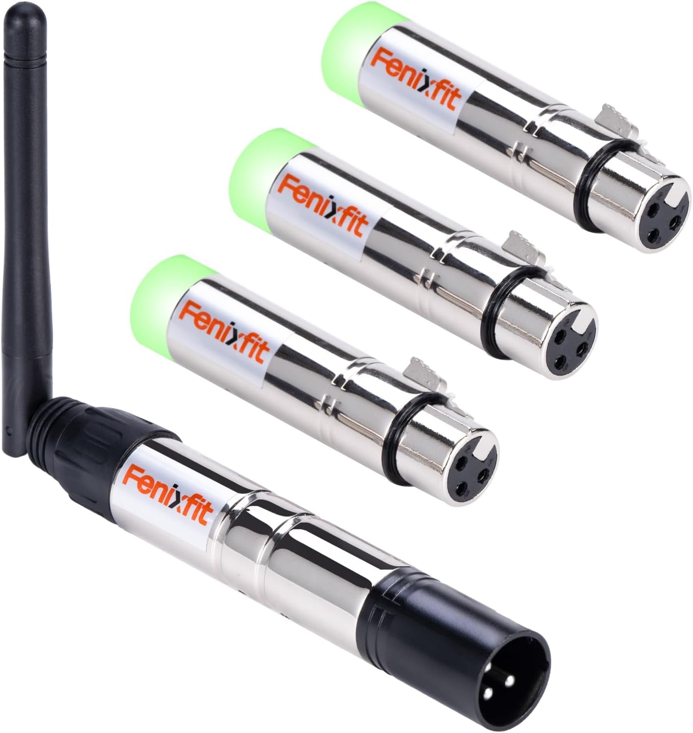 Wireless DMX512 Transmitter Receiver No Latency DJ 2.4G DMX Wireless 1 Transmitter & 7 Receivers Long Transmission Range DMX Light Controller for LED Stage Disco Lighting