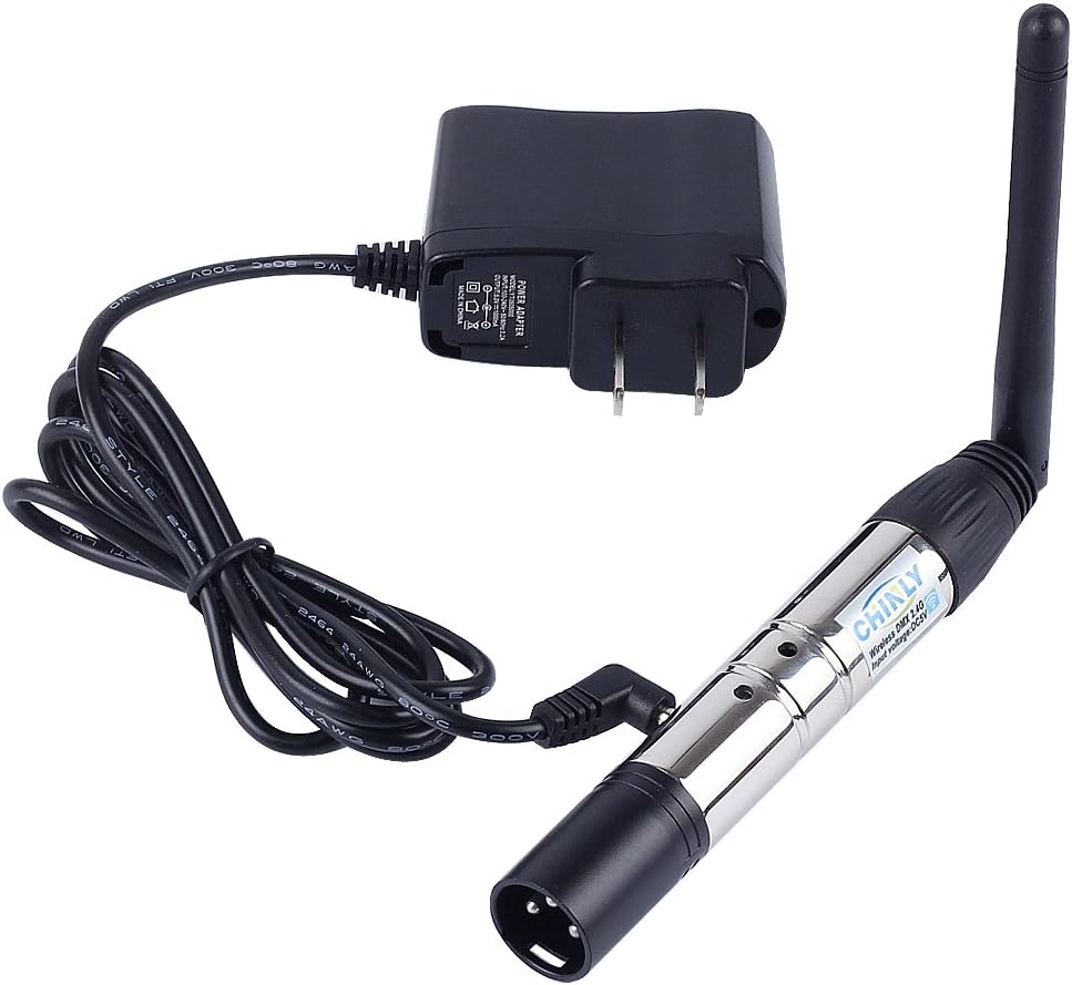 DMX Wireless, CHINLY 8pcs 2.4G DMX 512 1 Male Transmitter & 7 Female Receivers Short version for Stage PAR Party Light