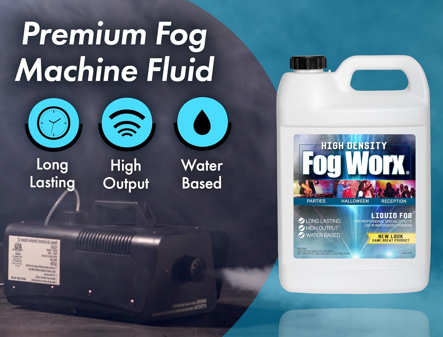FogWorx Extreme High Density Fog Juice - Quart – 32 Fluid Ounces of Long Lasting, High Output, Odorless Water Based Machine Fluid for 400 to 1500 Watt Machines