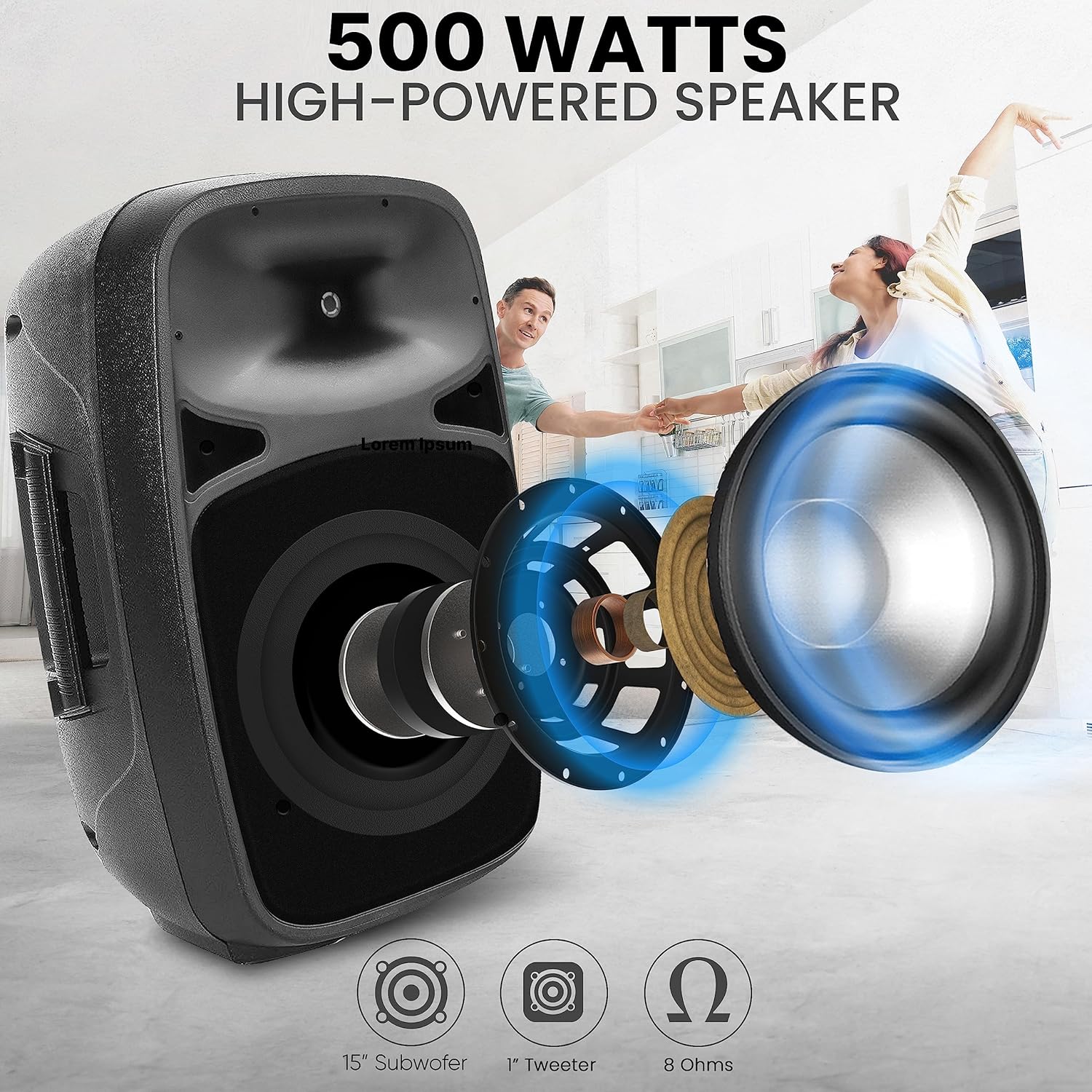 Pyle Powered Bluetooth PA Speaker Kit - Event Ready - Just Plug In and Play Active and Passive 350w Loudspeakers with Wired Microphone, Speaker Stands, Remote - MP3/USB/SD/AUX inputs - PPHP849KT