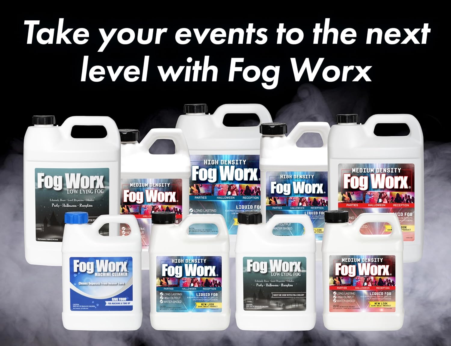 FogWorx Extreme High Density Fog Juice - Quart – 32 Fluid Ounces of Long Lasting, High Output, Odorless Water Based Machine Fluid for 400 to 1500 Watt Machines