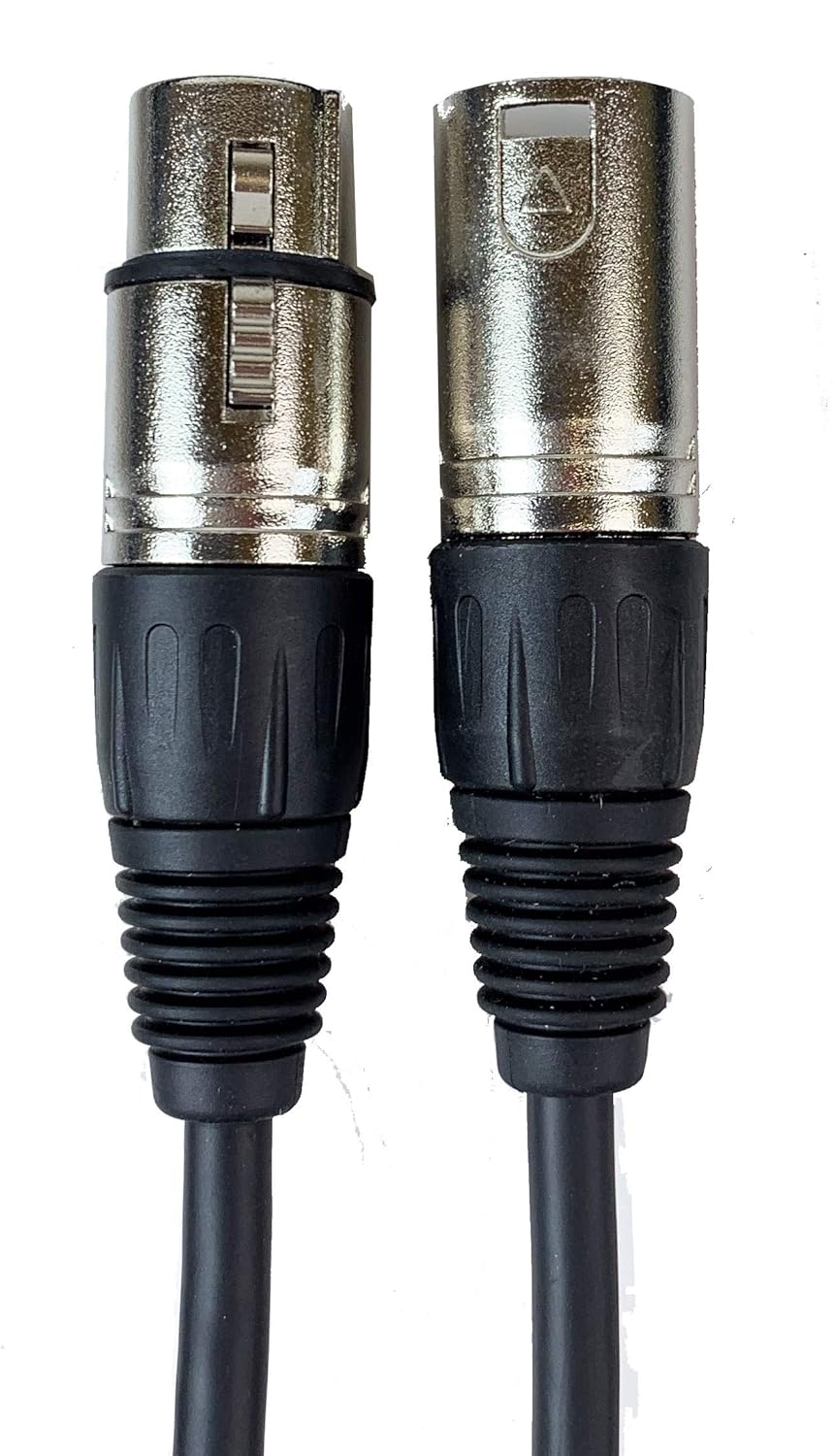Gearlux DMX Cable, 3 Pin, Male to Female, 25 Feet - 2 Pack