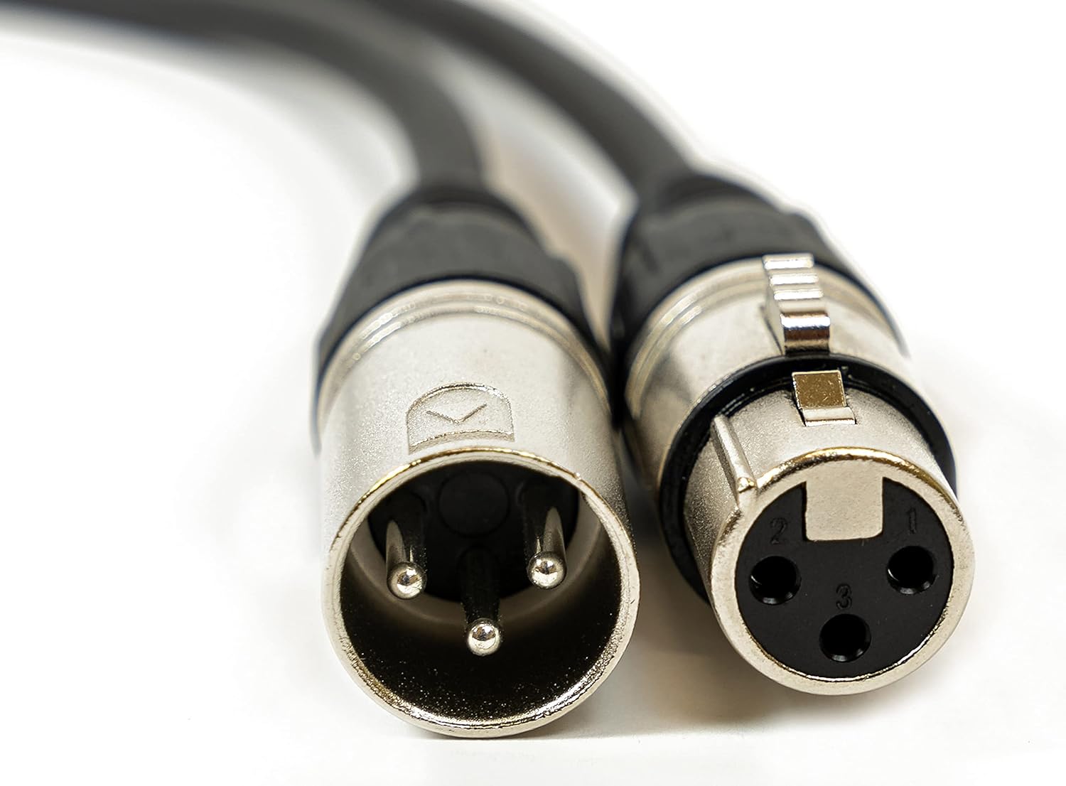 Gearlux DMX Cable, 3 Pin, Male to Female, 25 Feet - 2 Pack