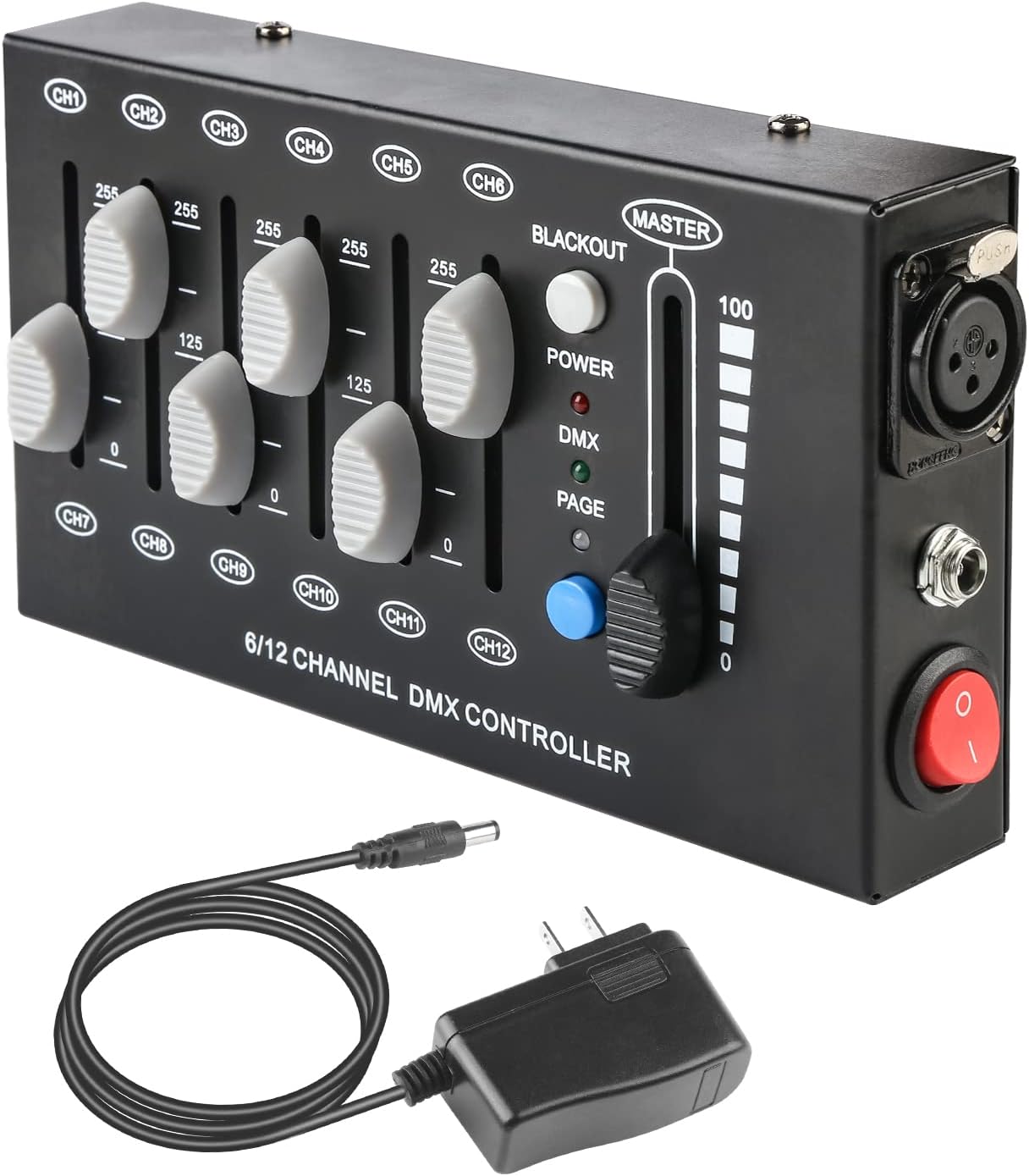MAD OWL 12 Channel DMX dimming Controller, mini dj Lighting Controller,DMX512 Signal Protocol dimmer Suitable for Small Stage Lighting