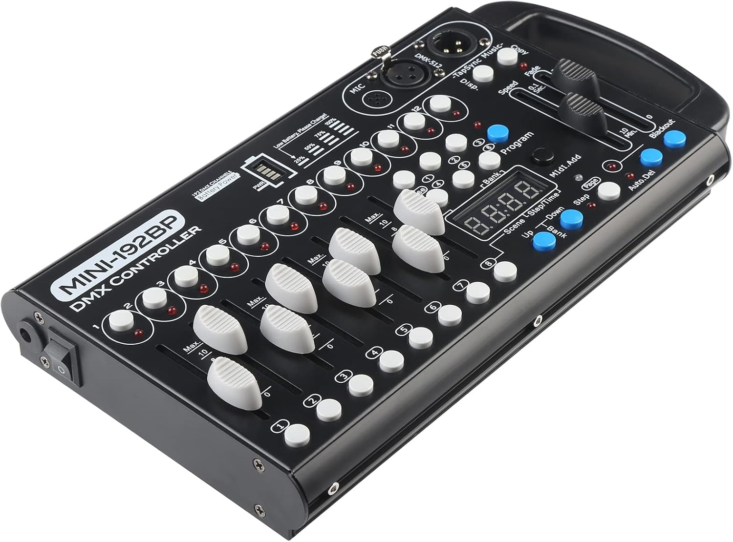 Battery Dmx Controller with Midi, Portable Dmx Controller for Moving Head Lights, Dmx 192 Controller Lighting Console, Dmx512 Controller with Built-in Battery