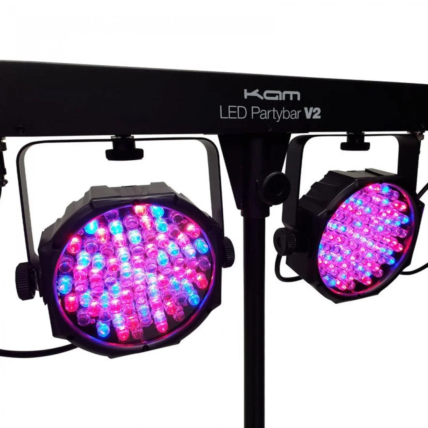 KAM LED PartyBar V2 Portable Lighting DJ Disco Bundle