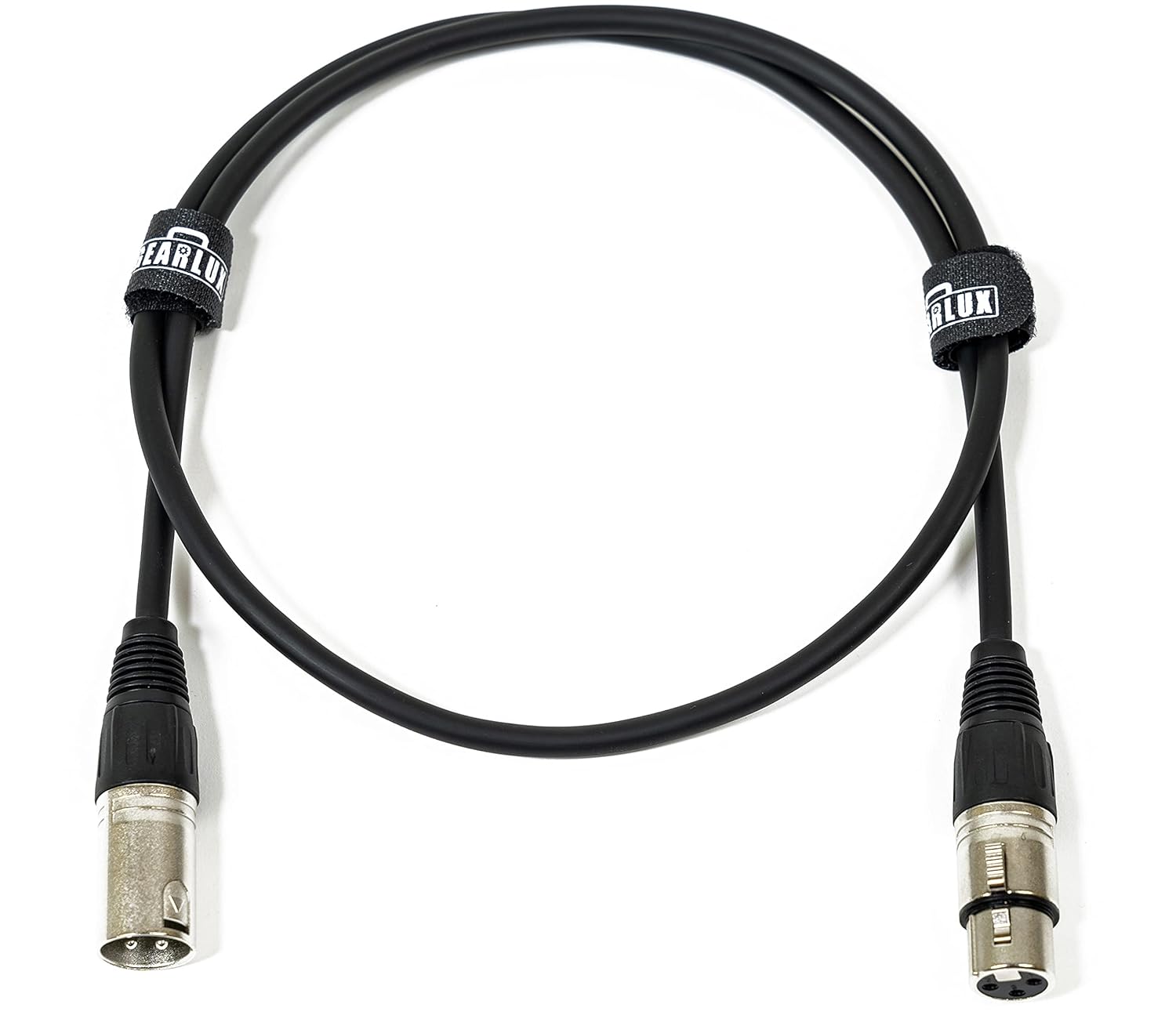Gearlux DMX Cable, 3 Pin, Male to Female, 25 Feet - 2 Pack