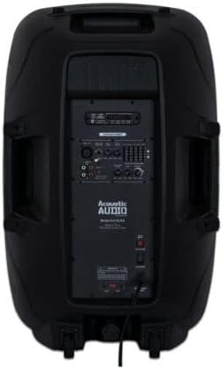 Acoustic Audio by Goldwood 1000W Bluetooth Speaker w/ Flashing LED, Large Plug-In PA System w/ Stand, Mic, & Remote for Karaoke, DJ, or Tailgate Party