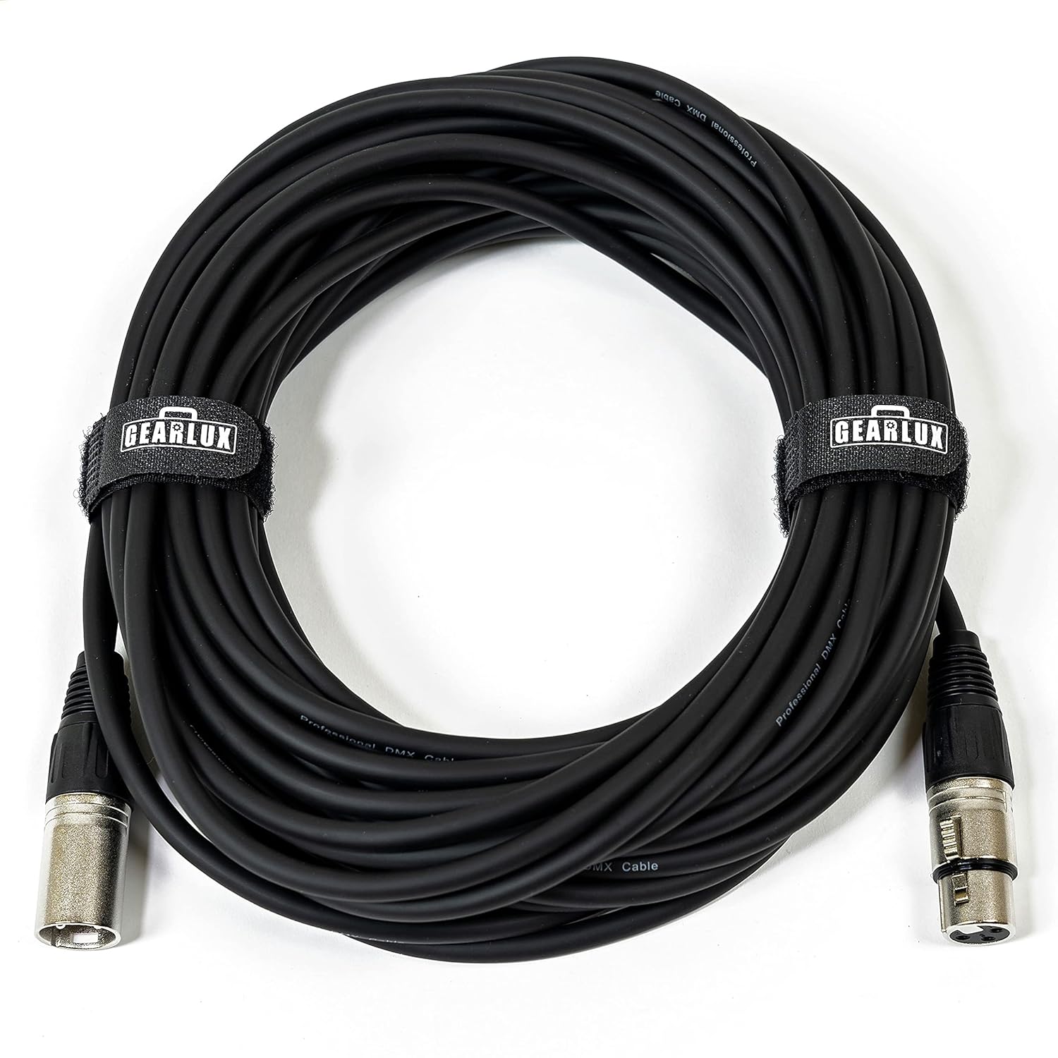 Gearlux DMX Cable, 3 Pin, Male to Female, 25 Feet - 2 Pack