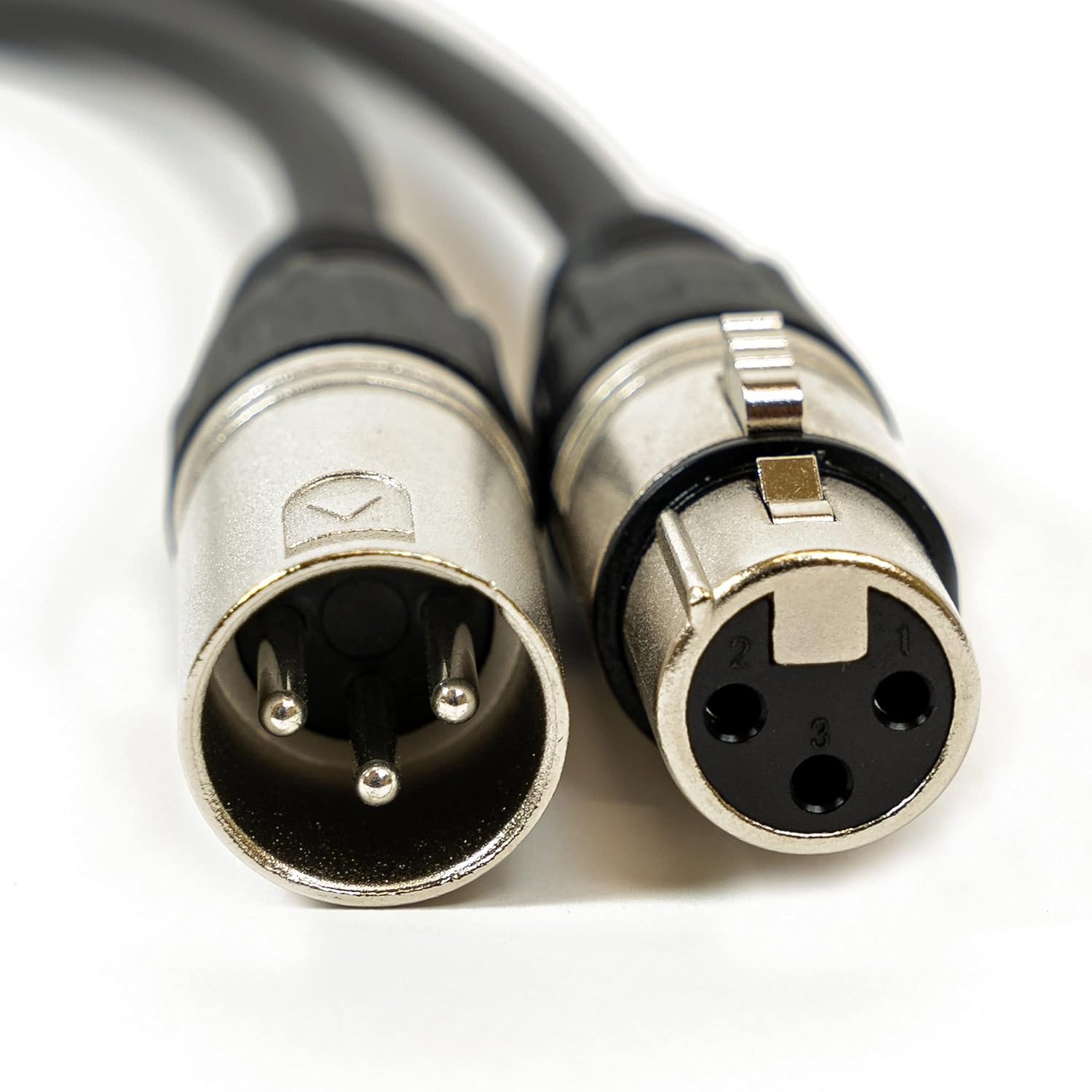 Gearlux DMX Cable, 3 Pin, Male to Female, 25 Feet - 2 Pack