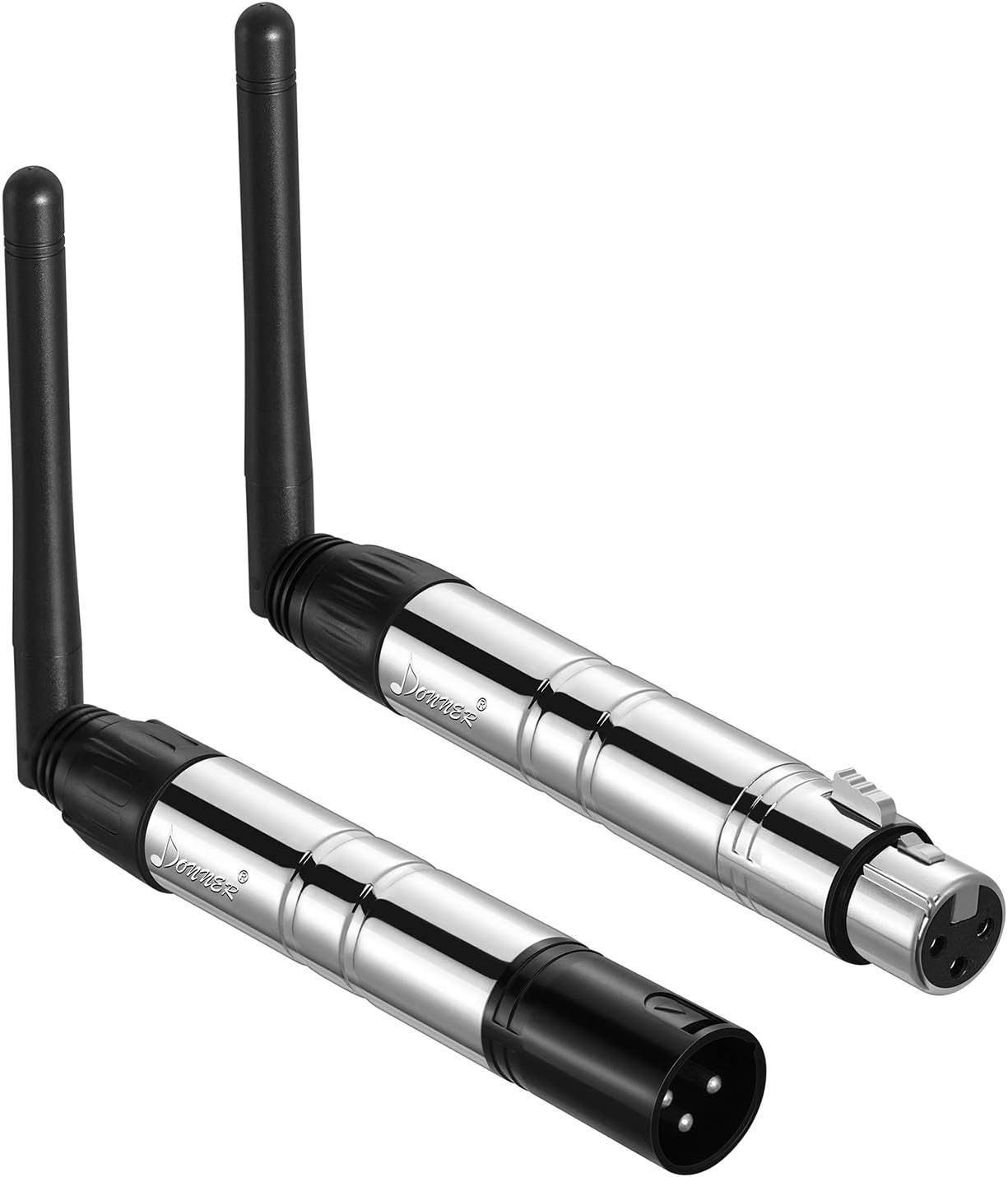 Donner 2PCS DMX512 DMX Dfi DJ 2.4G Wireless 1 Receiver with Light Dome& 1 Transmitter Stage Lighting Control (Black)
