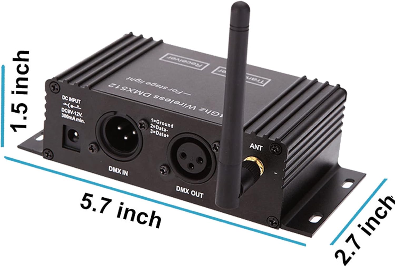 Lixada DMX 512 Controller 2.4G Wireless Transmitter Receiver LCD Display Power Adjustable Repeater Lighting Dimmer Controller for Disco DJ Party Light