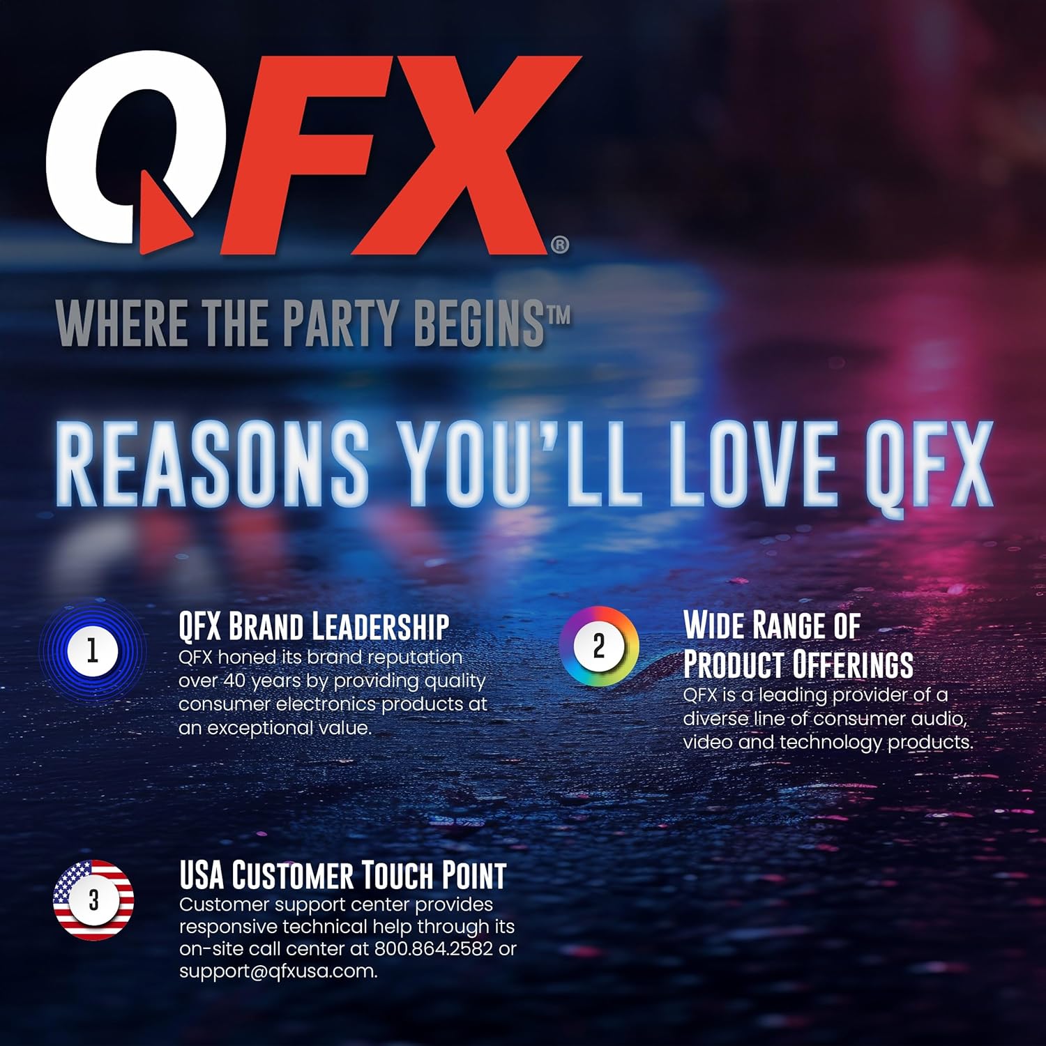 QFX PBX-800TWS 8-Inch TWS Bluetooth Stereo PA System with 2 8