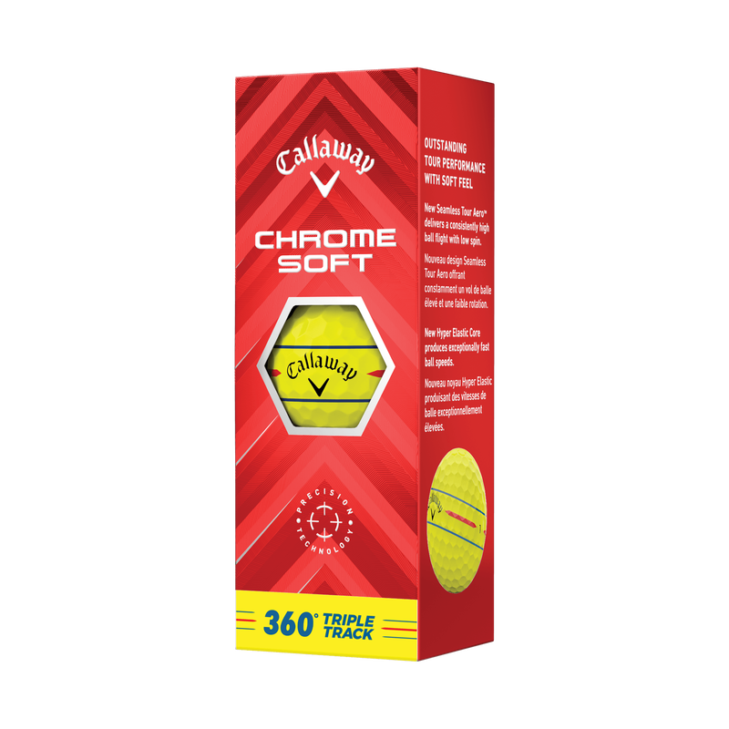Chrome Soft 360 Triple Track Yellow Golf Balls(4 Dozen Total 48)
