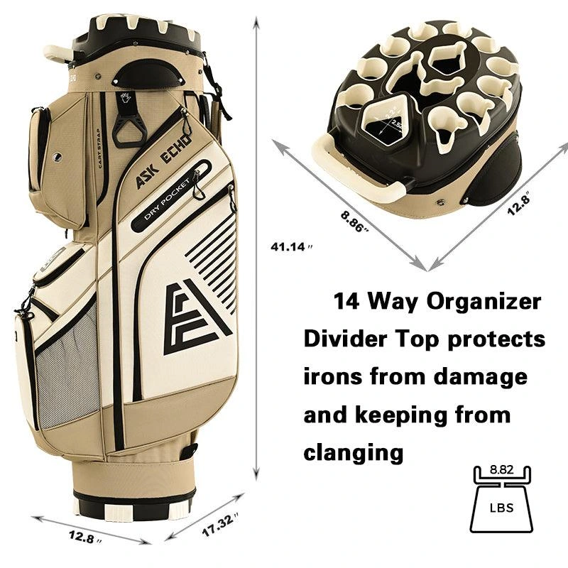 Ask Echo 2025 T-LOCK 14 Way Organizer Dividers Golf Quiet Cart Bag