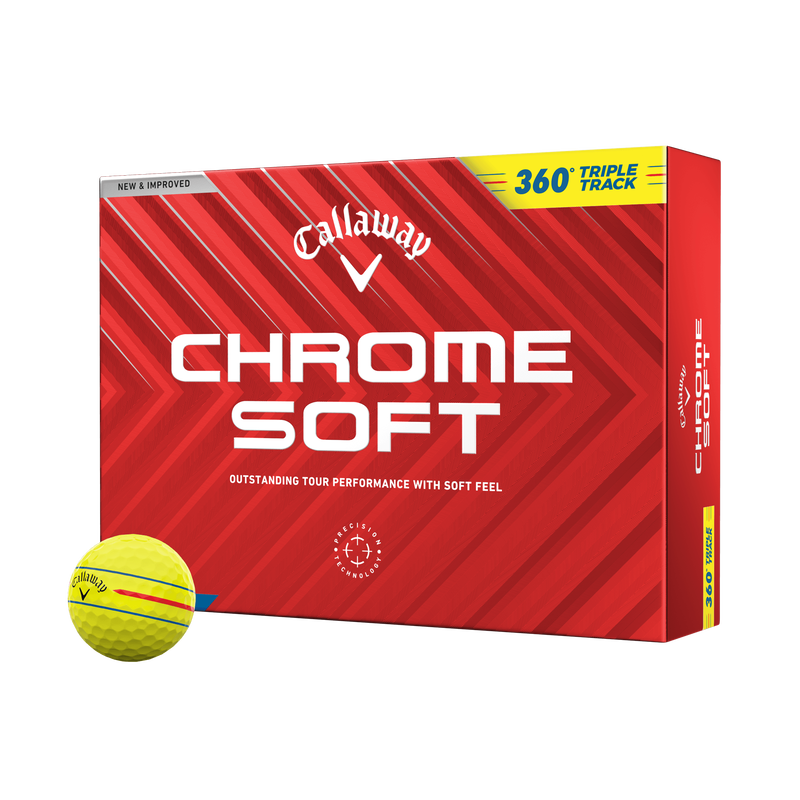 Chrome Soft 360 Triple Track Yellow Golf Balls(4 Dozen Total 48)