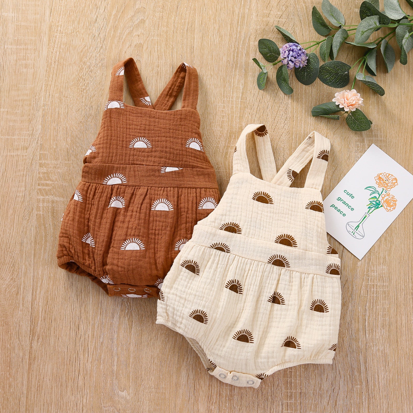 Cotton New Long Sleeve Sun Print Multi-color Braces