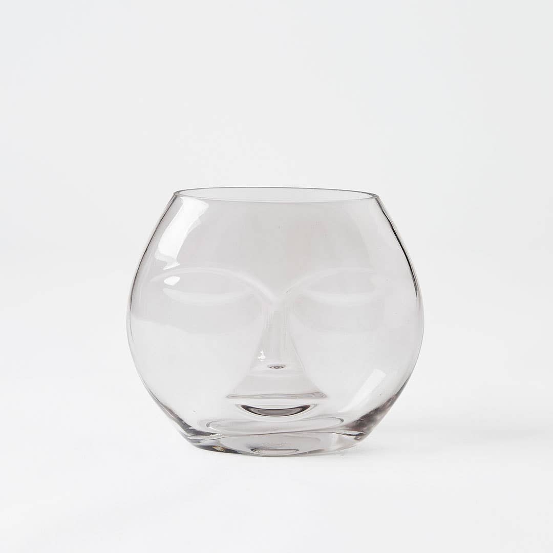 Maya Round Face Vase - Grey