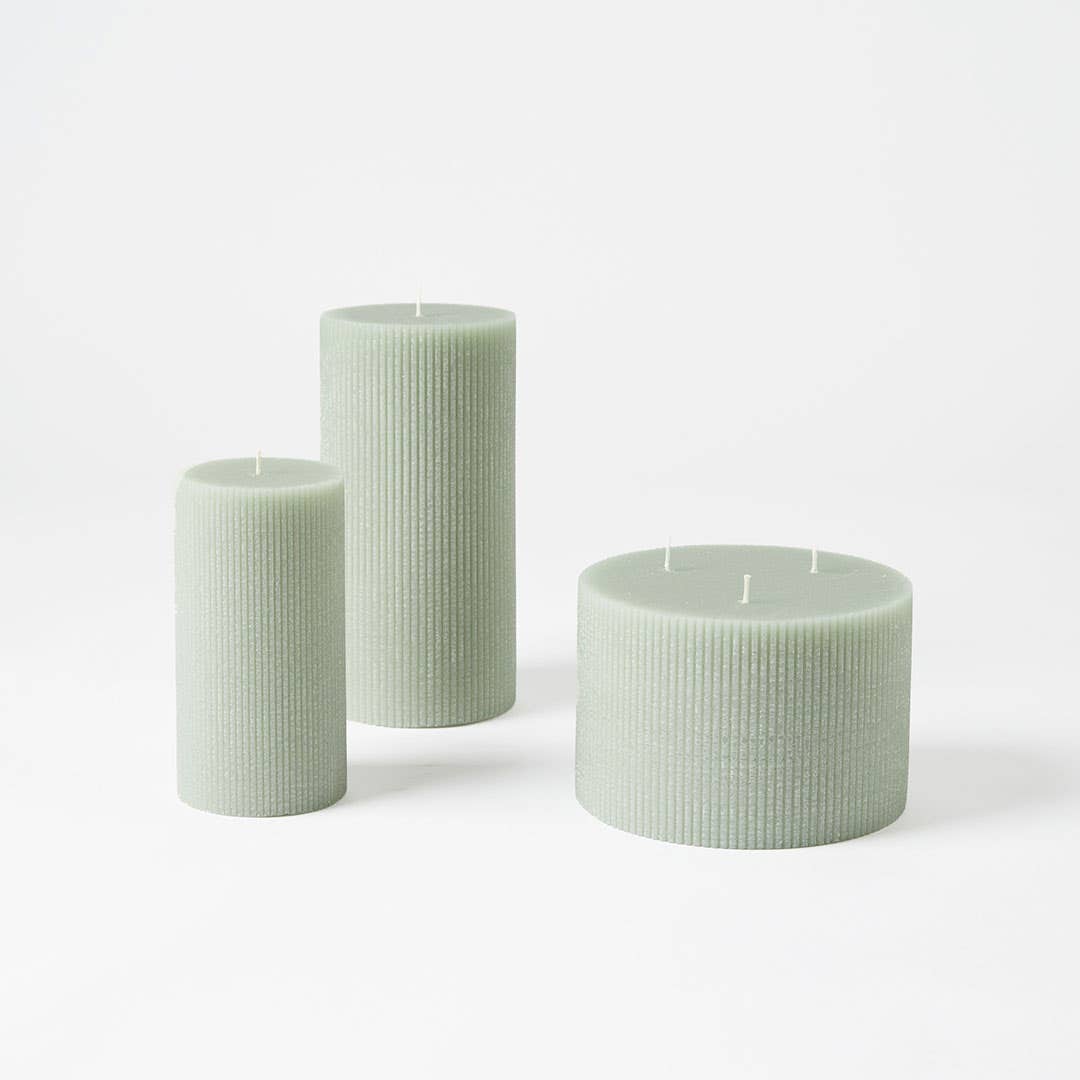 Fine Ribbed Candle - Mint - Bed Bath N' Table