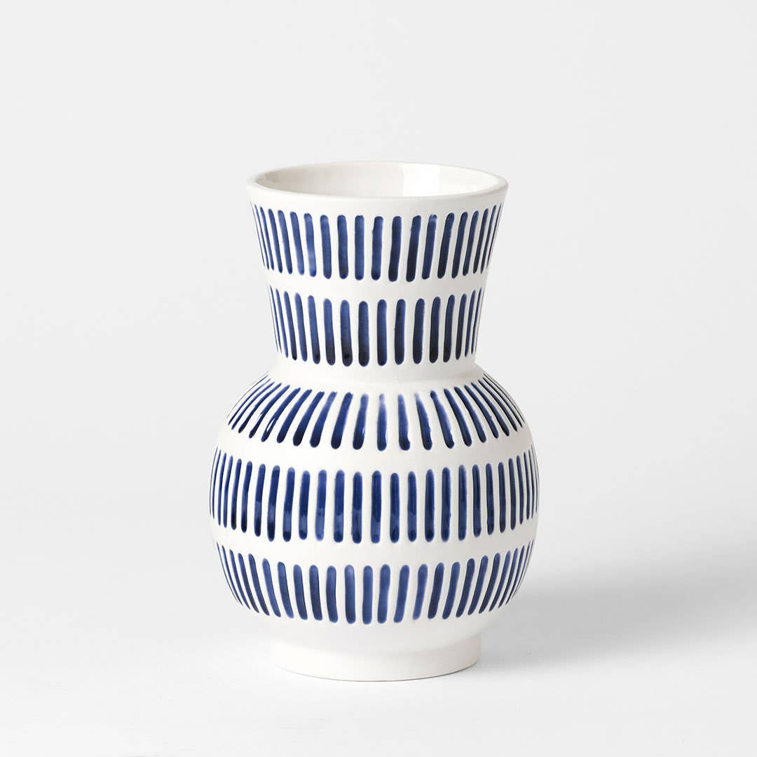 Frankie Flared Stripe Vase Large